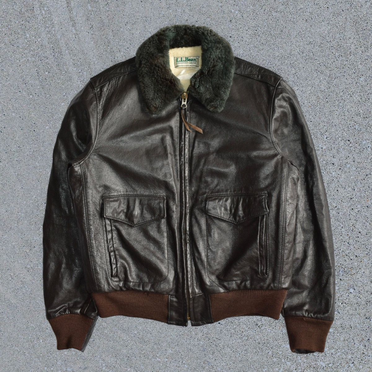 Vintage Vintage LL Bean Leather Aviator Jacket (M/L) | Grailed