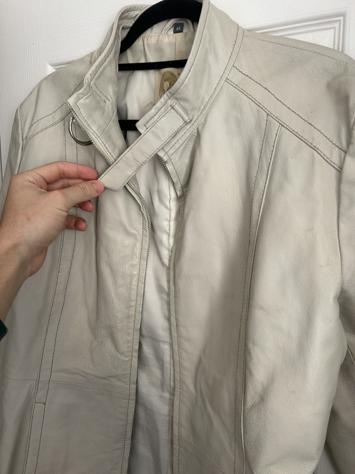 KARA Kara Off White LeatherJacket Size L / US 10 / IT 46 - 1 Thumbnail
