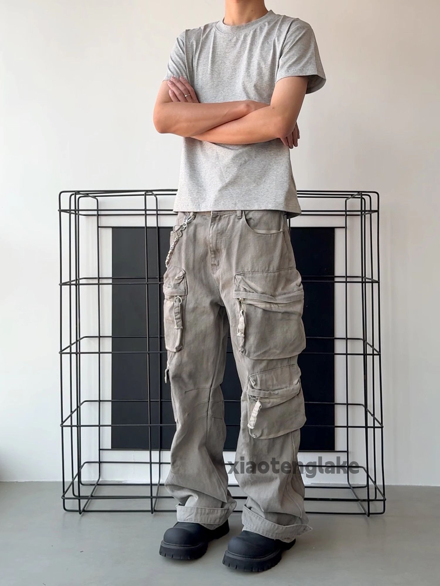 Vintage Utility skate hiphop loose baggy stain paint cargo pants Size US 34 / EU 50 - 5 Thumbnail