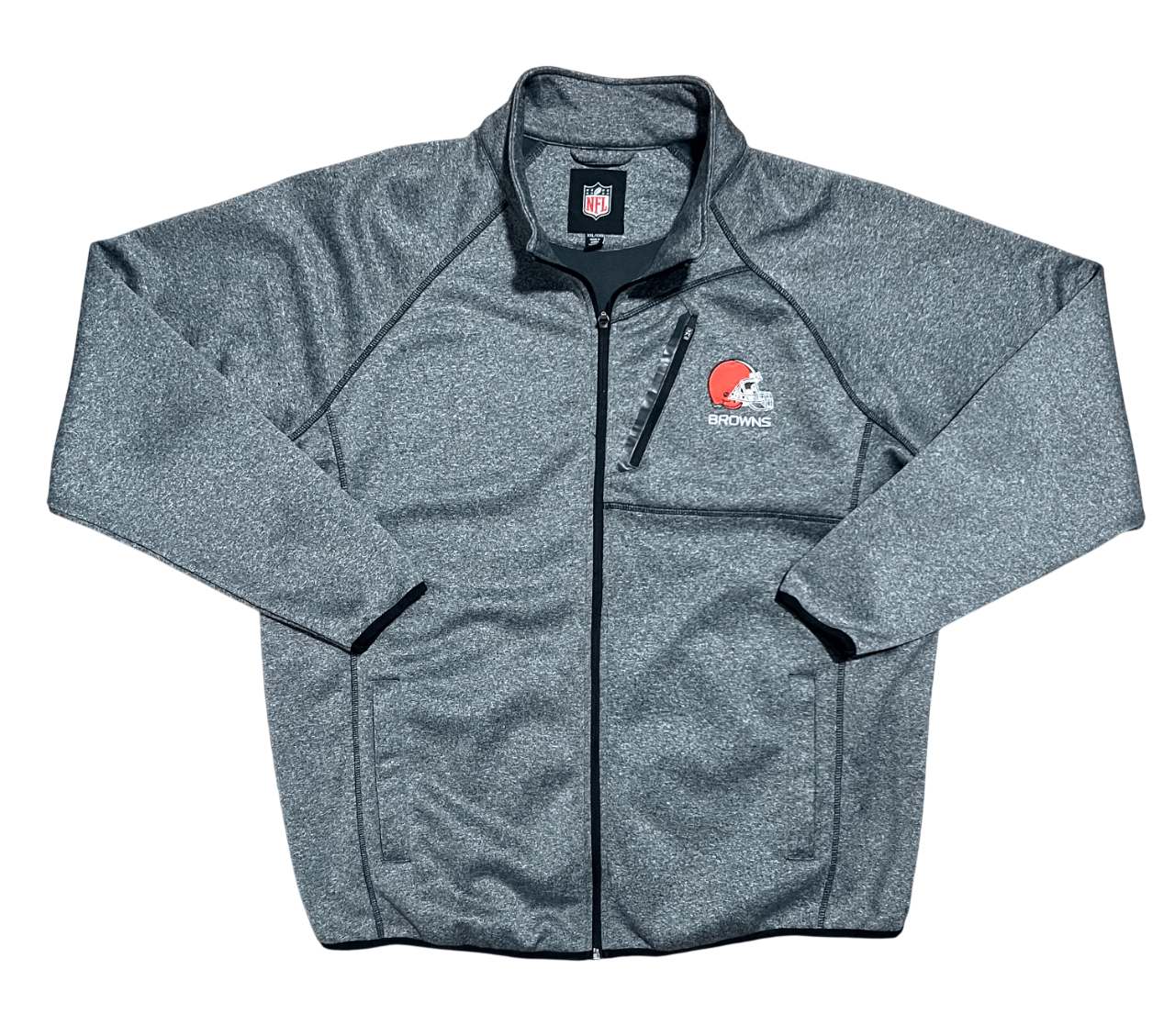 NFL Cleveland Browns NFL Embroidered Full Zip Gray Jacket Size US XXL / EU 58 / 5 - 1 Thumbnail