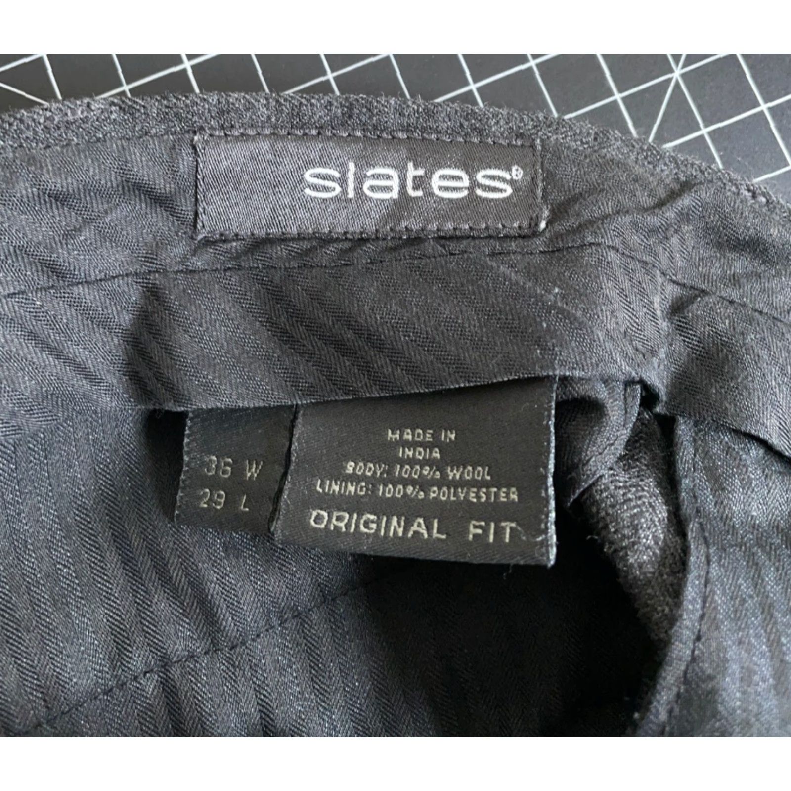 Vintage Slates Wool Dress Pants Men's 36 x 26 Charcoal Gray Pleated Cuffed Slacks Preppy Regular Fit Size US 36 / EU 52 - 3 Thumbnail