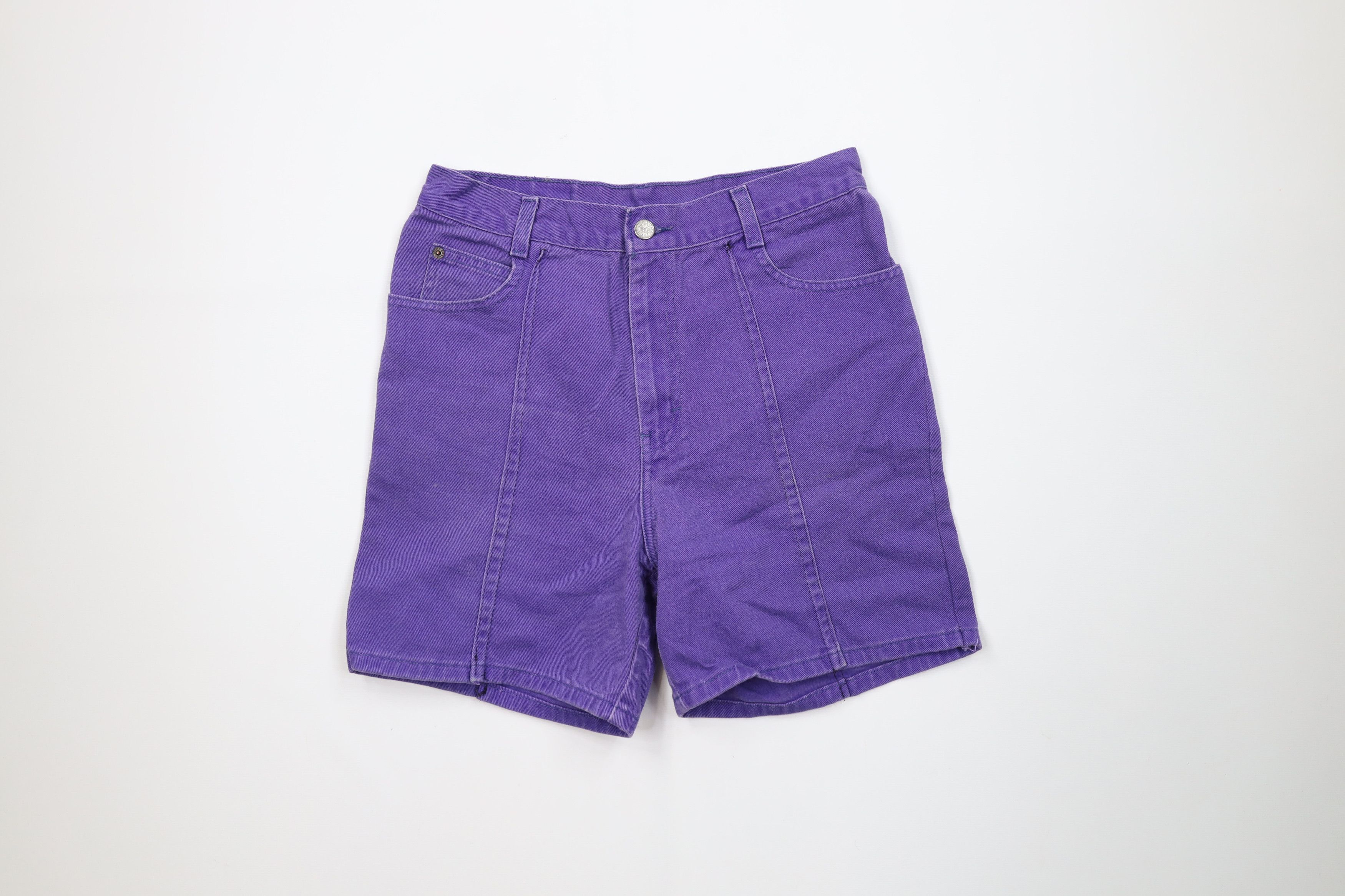 Vintage Vintage 90s Streetwear Denim Jean Shorts Jorts Purple USA Size 29" - 1 Thumbnail