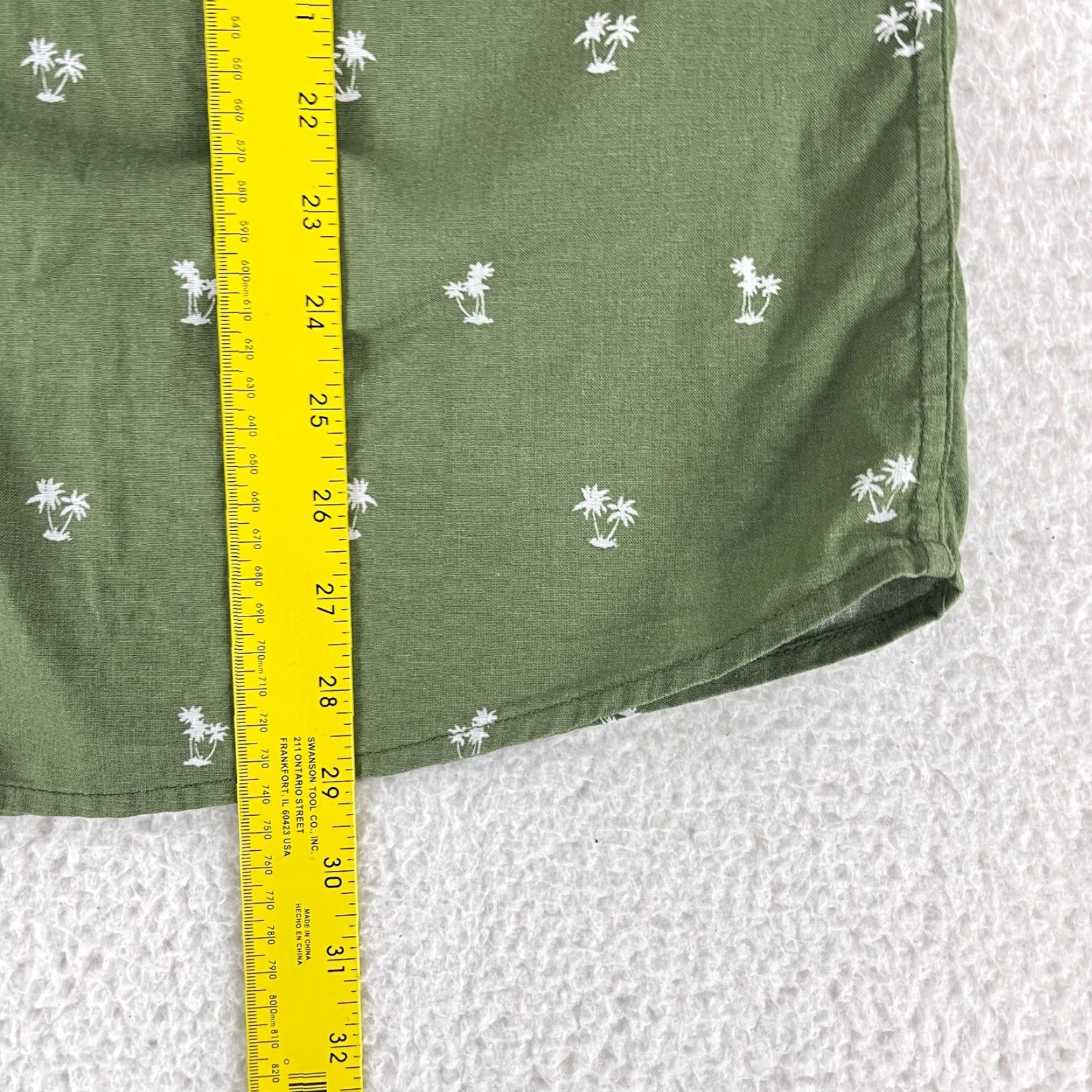 Saks Fifth Avenue Saks Fifth Avenue Button-Up Shirt Mens XL Green Palm Print Linen Blend Size US XL / EU 56 / 4 - 6 Thumbnail