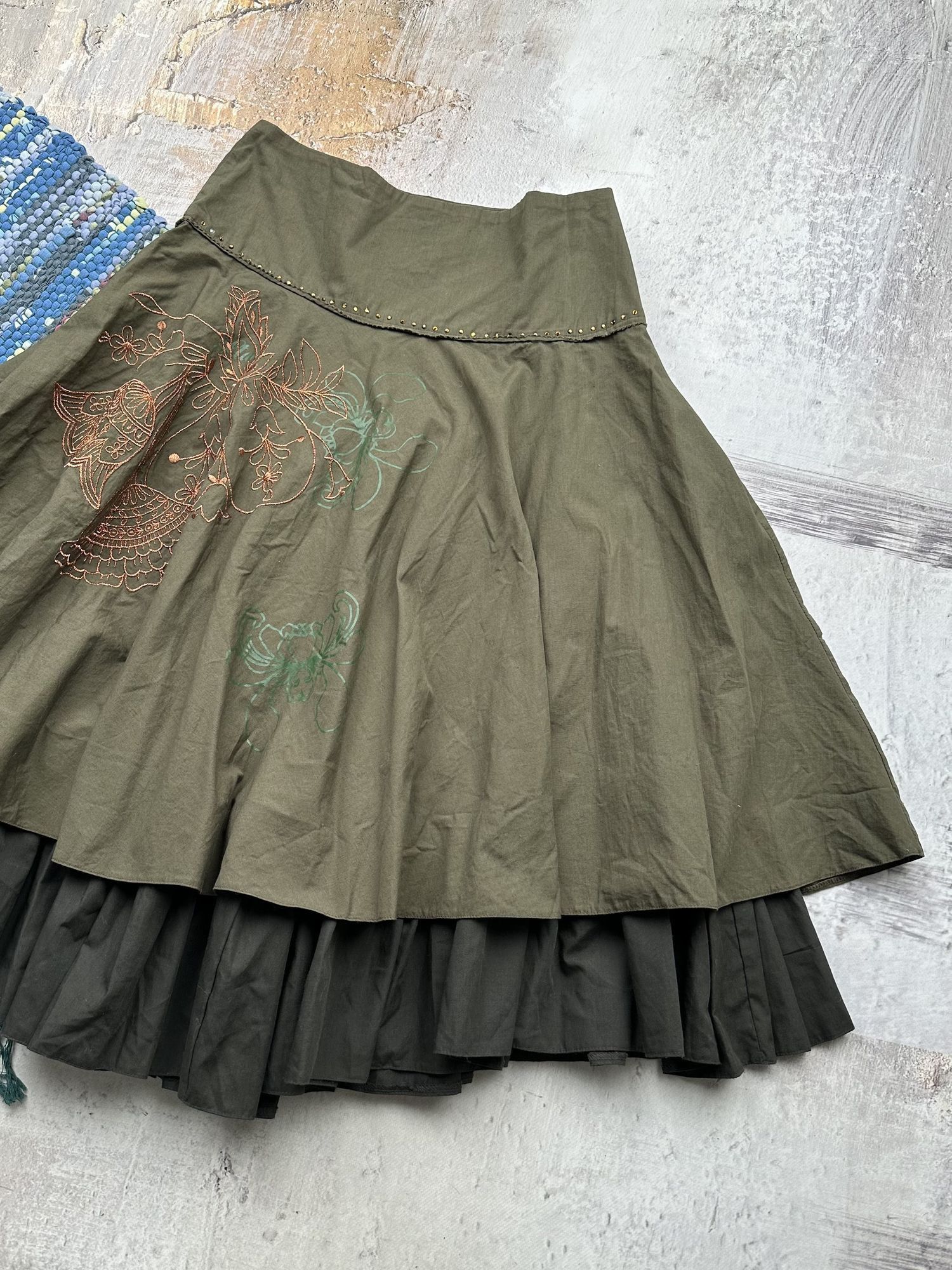 Vintage Vintage Baggy Flared Skirt A453(15) Size 28" / US 6 / IT 42 - 3 Thumbnail