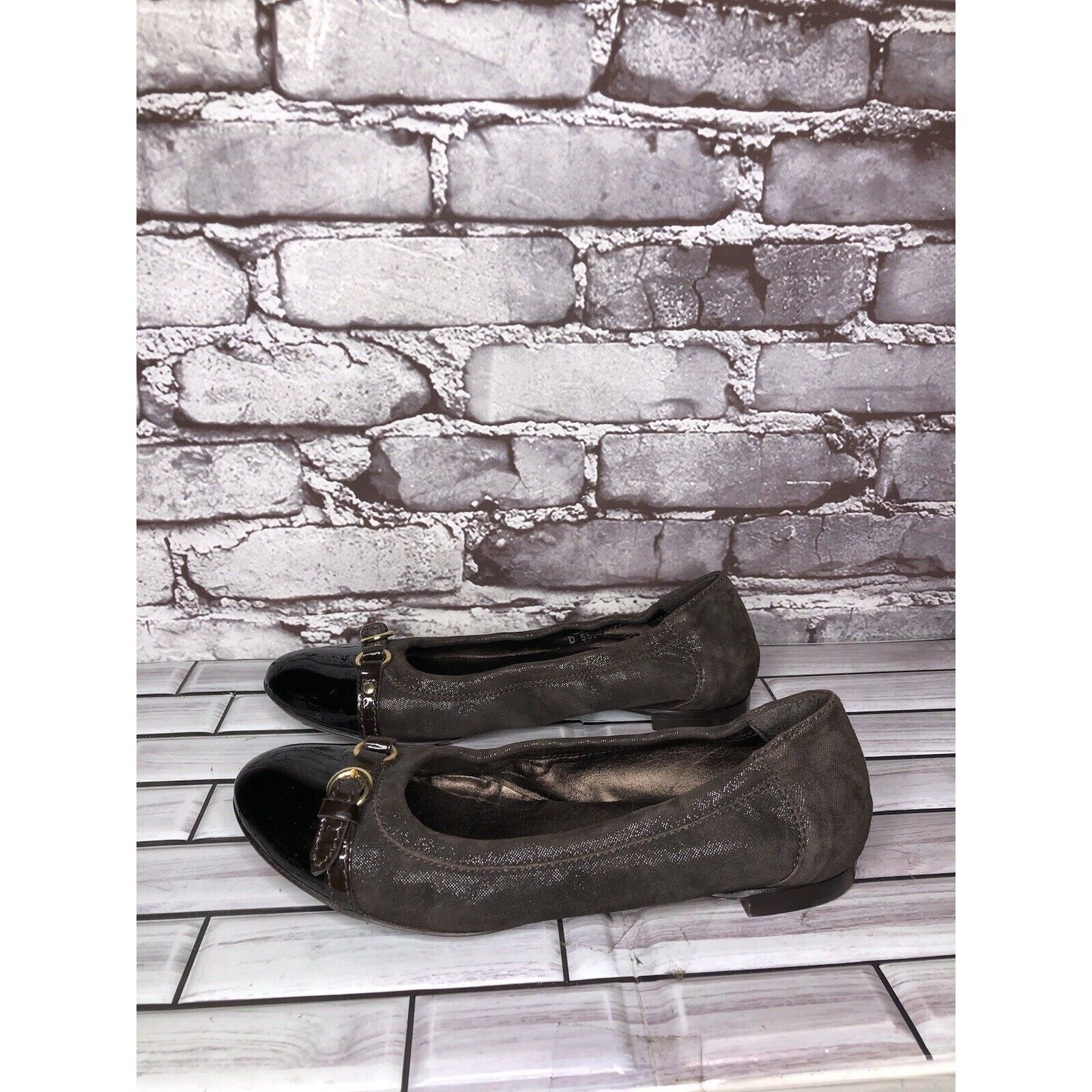 Other AGL Brown Suede Leather Cap Toe Strap Slip On Ballet Shoes W Size US 7.5 / IT 37.5 - 11 Thumbnail