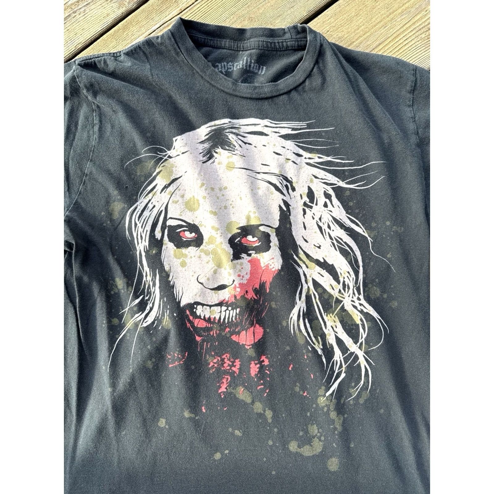 Vintage Rapscallion T Shirt Black Horror Zombie Face Graphic Distressed M Mens Size US M / EU 48-50 / 2 - 4 Thumbnail