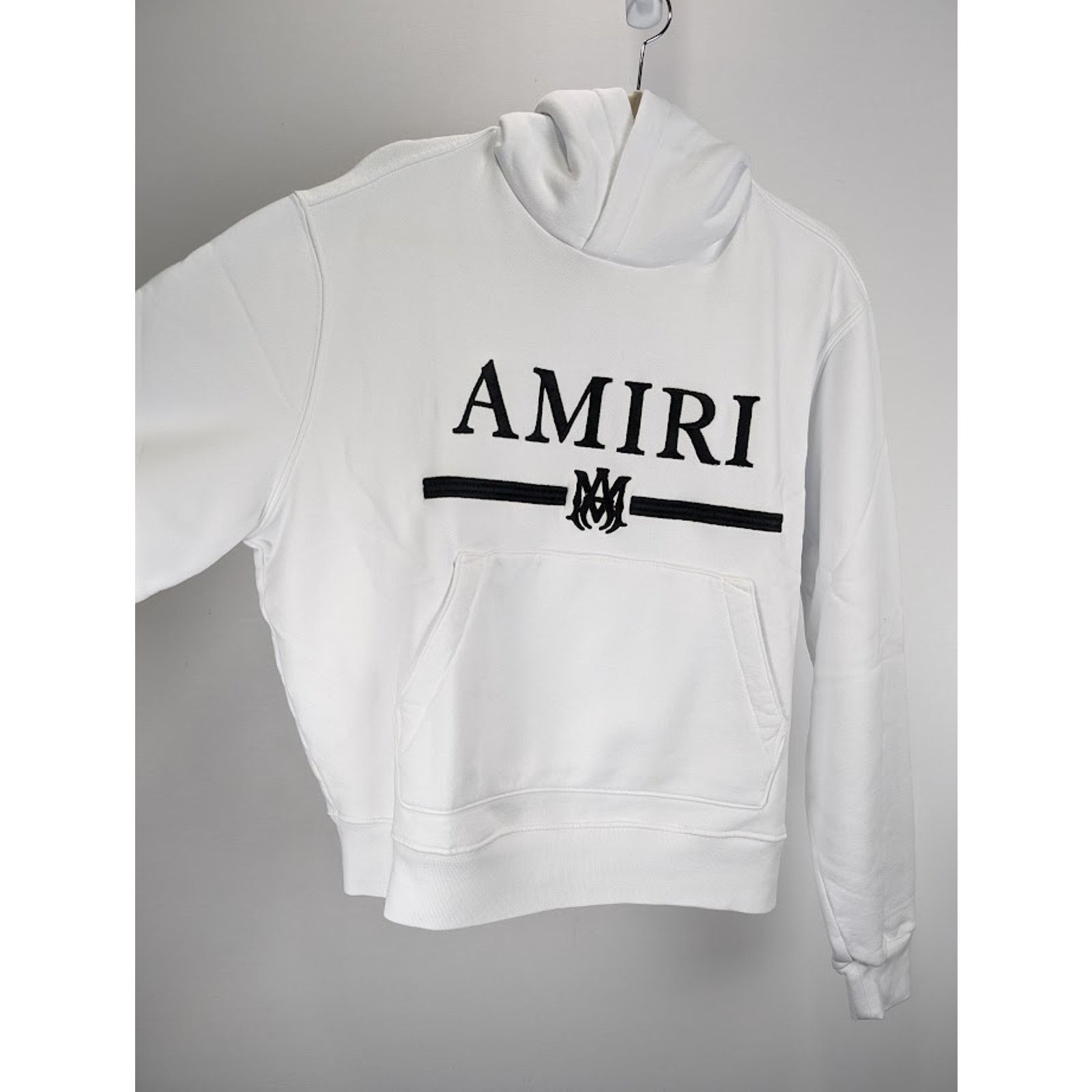 Amiri o1rshd1 MA Bar Embroidery Hoodie in White Size US XXL / EU 58 / 5 - 8 Thumbnail