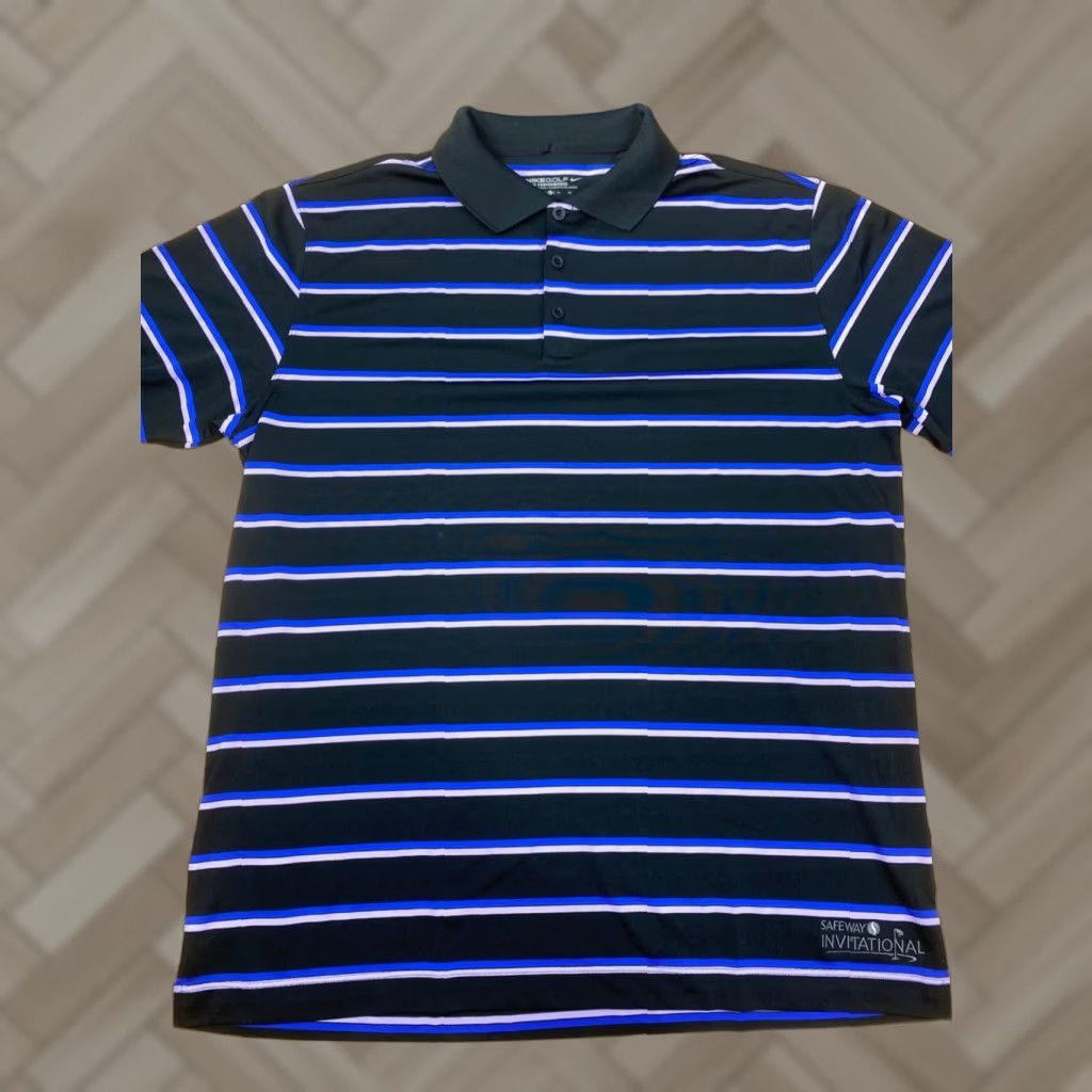 Nike Nike Golf Tour Performance Polo Dri Fit XL Black Striped Performance Nike Golf Polo Men XL Black Striped Tour Performance 7402 Size US XL / EU 56 / 4 - 1 Thumbnail