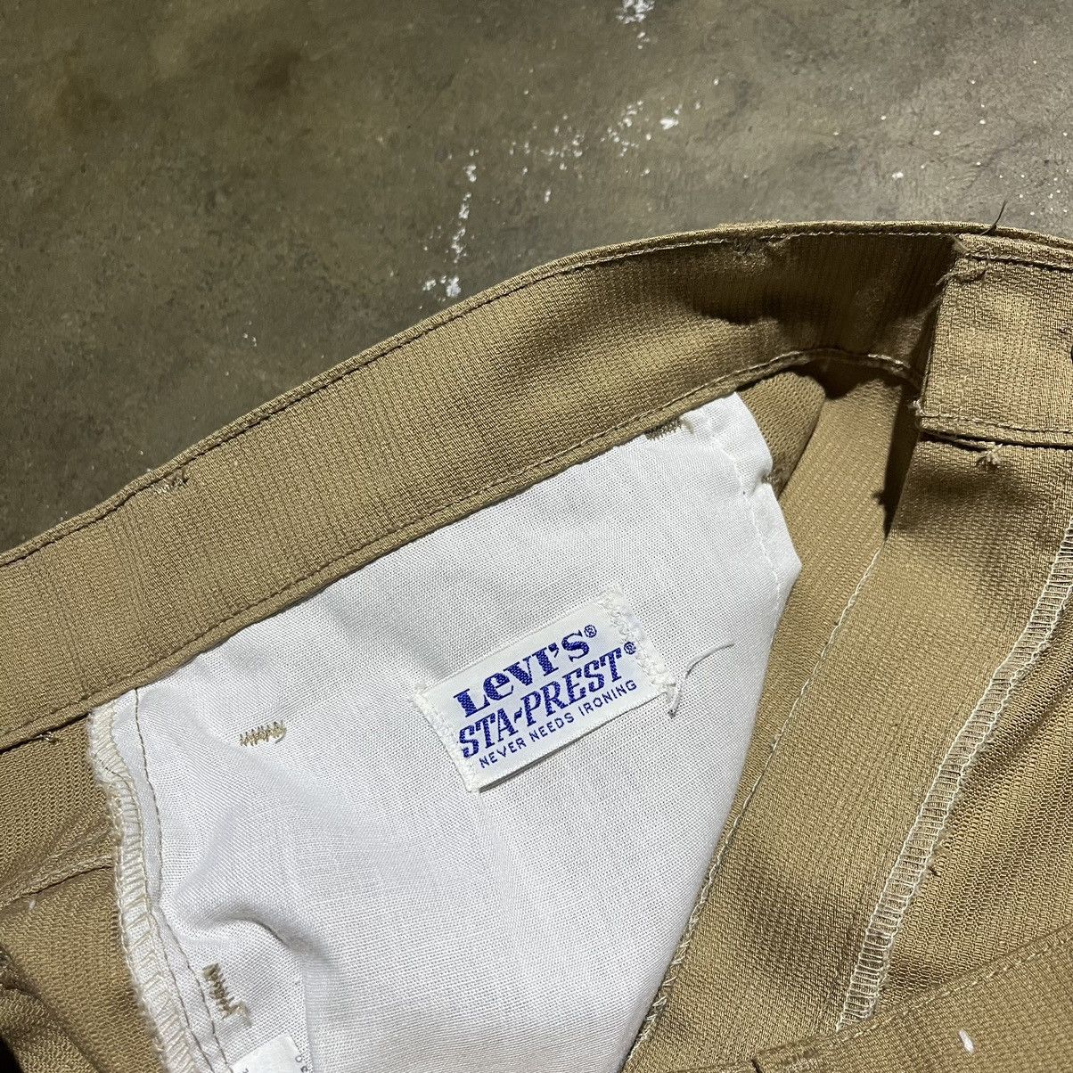 Levi's × Vintage Vintage 70s Levi’s 517 Tan Sta-Prest Flared Pants 38x30 Size US 38 / EU 54 - 5 Thumbnail