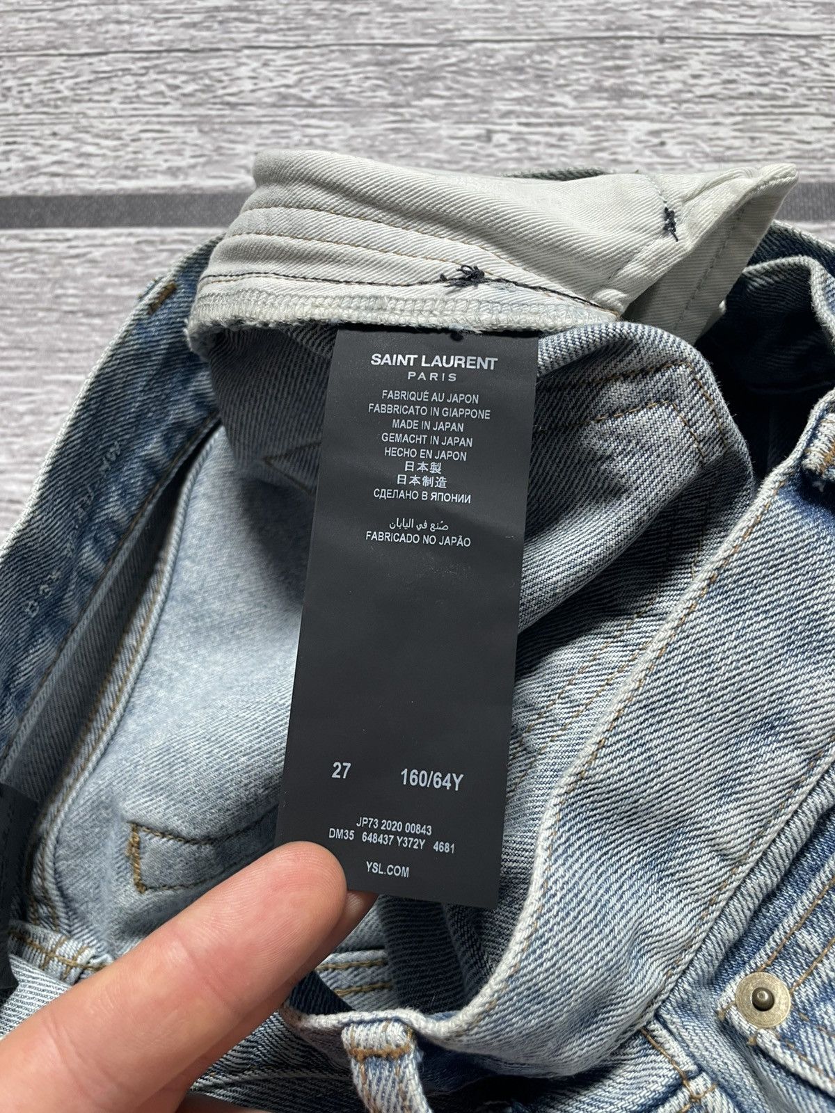 Saint Laurent Paris Saint Laurent Paris D35 Japanese Denim Jeans Size US 27 - 12 Thumbnail