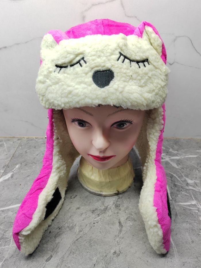 Japanese Brand Vintage Y2k Cartoon Fleece Earflap Rare Cap Hat Size ONE SIZE - 2 Thumbnail