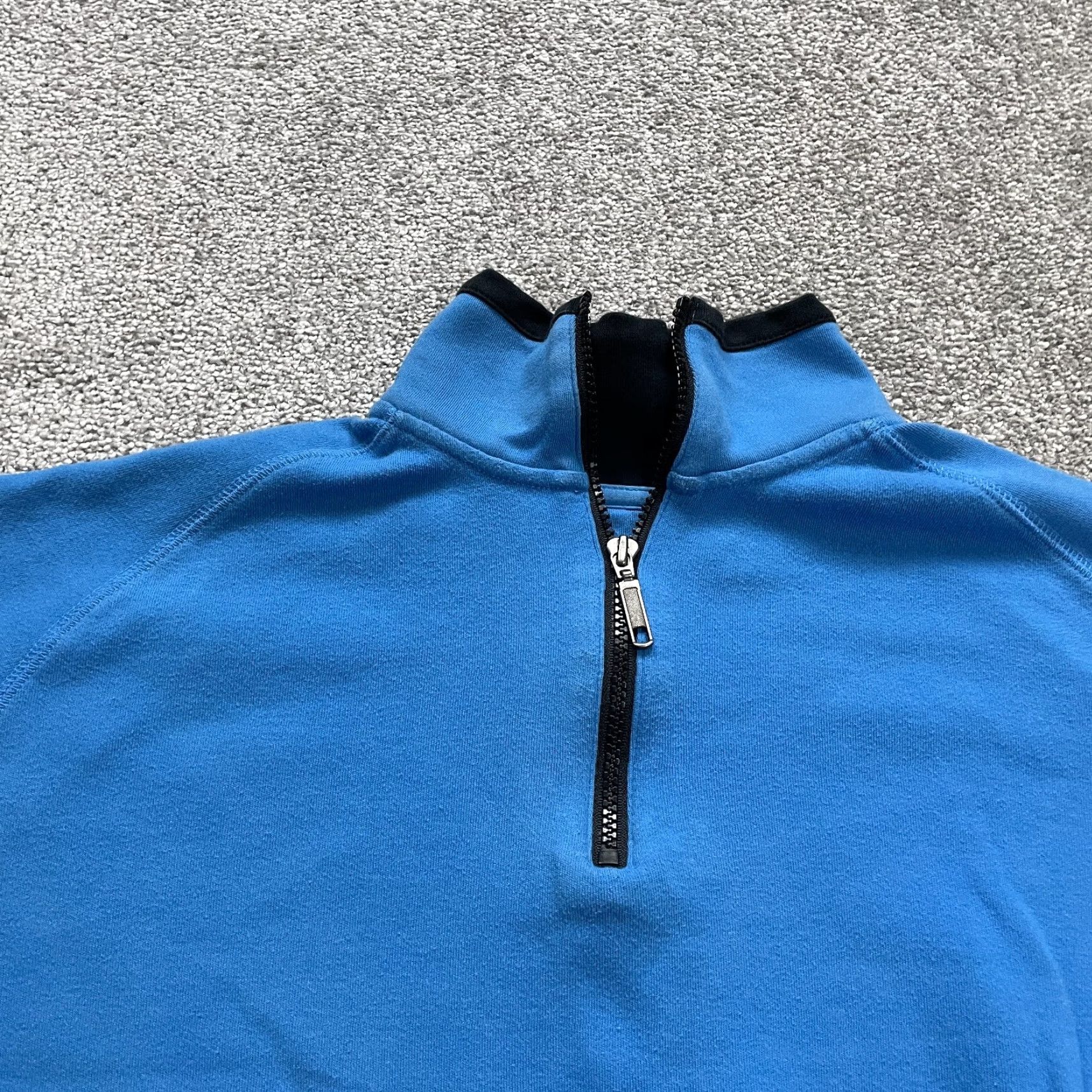 Vintage Boston Trader Jacket Mens 2XL Blue 1/4 Zip 100% Pima Cotton Raglan Sleeve Active Jacket Size US XXL / EU 58 / 5 - 3 Thumbnail