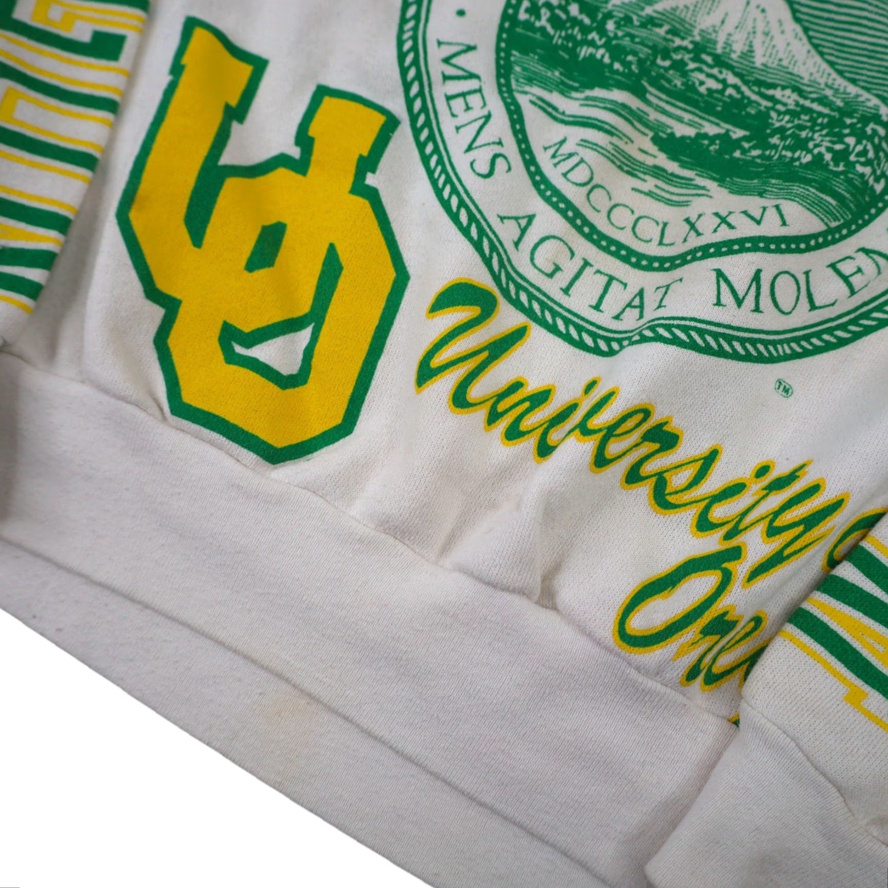 Gloverall VINTAGE Majestic University of Oregon Ducks All Over Print Graphic Sweatshirt Size US L / EU 52-54 / 3 - 4 Thumbnail