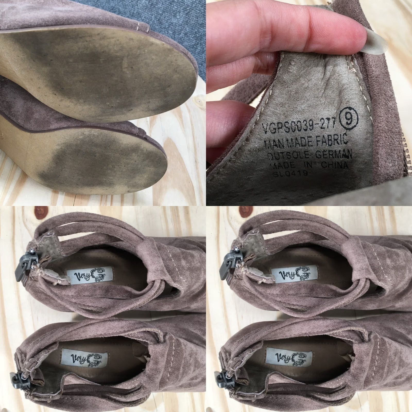 Vintage Very G Boots Womens 9 Sylvanna Casual Back Zip Block Heels Open Toe Bootie Brown Size US 9 / IT 39 - 9 Thumbnail