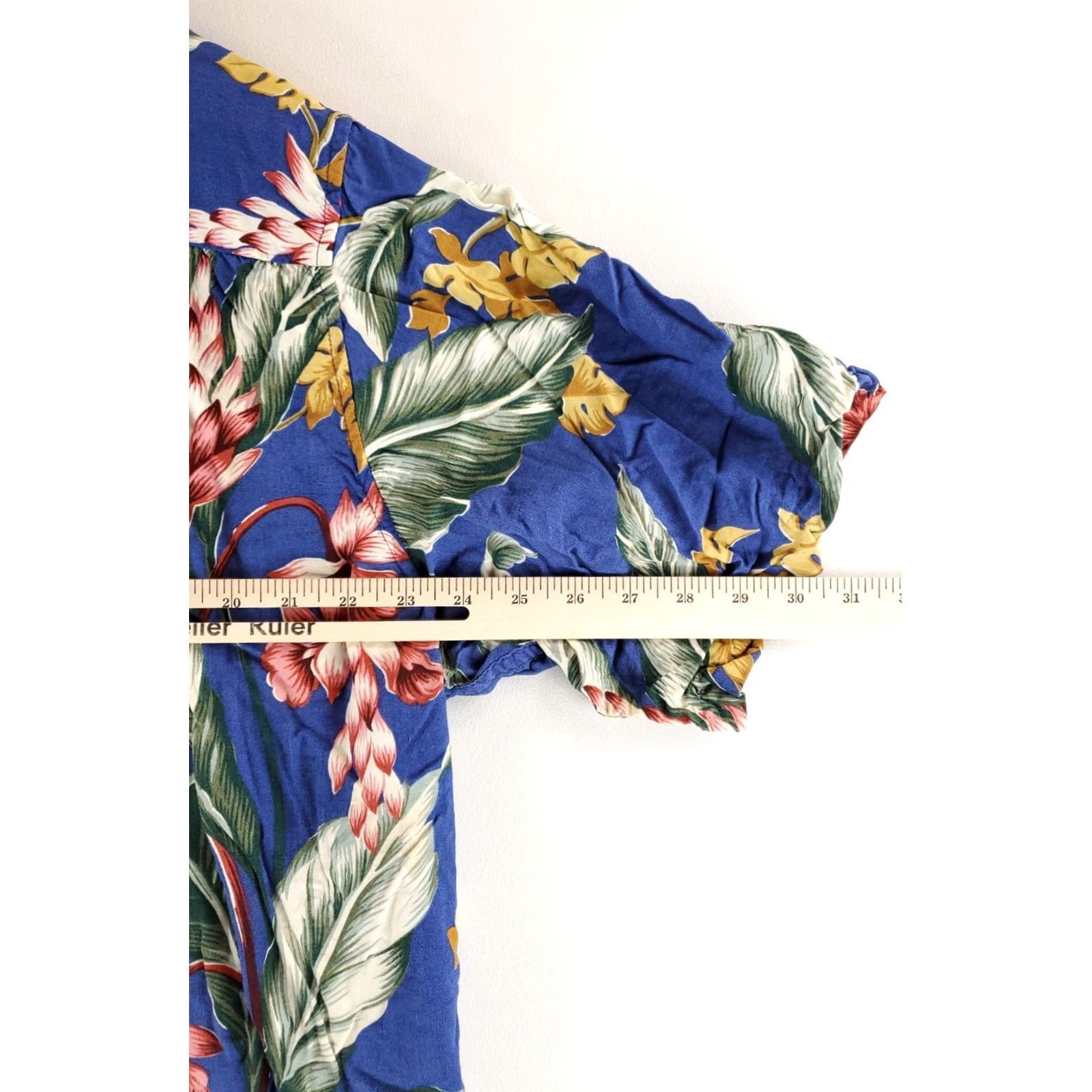 Reyn Spooner Reyn Spooner Shirt Hawaiian Traditionals Rayon Tropical Leaves Blue XL Mens Short Sleeve Size US XL / EU 56 / 4 - 4 Thumbnail