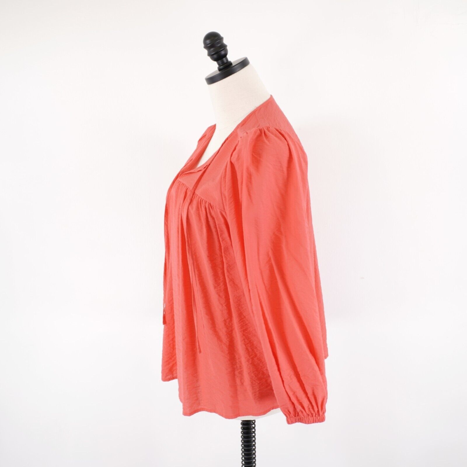 Designer A New Day XL Pink V-Neck Long Fitted Sleeve Blouse Rayon / N Size XL / US 12-14 / IT 48-50 - 4 Thumbnail
