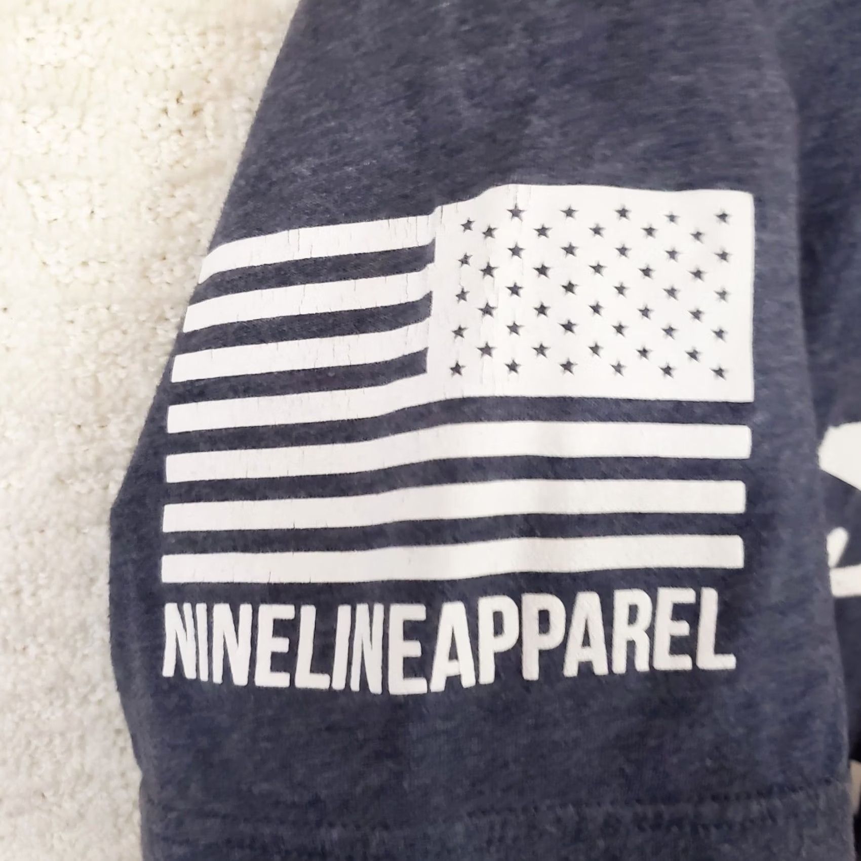 Vintage Nine Line Apparel Shirt Mens L Blue Short Sleeve Patriotism Isn't Part Time Flag USA Patriot Military 90s? Size US L / EU 52-54 / 3 - 5 Thumbnail