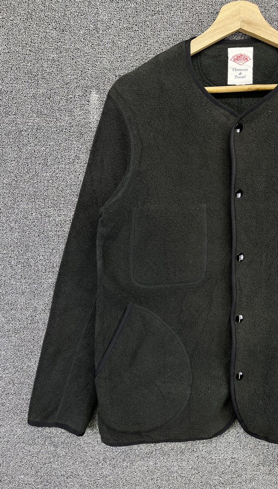 Danton Vintage Danton Black Fleece Button Up Cardigan Jacket Size S / US 4 / IT 40 - 3 Thumbnail
