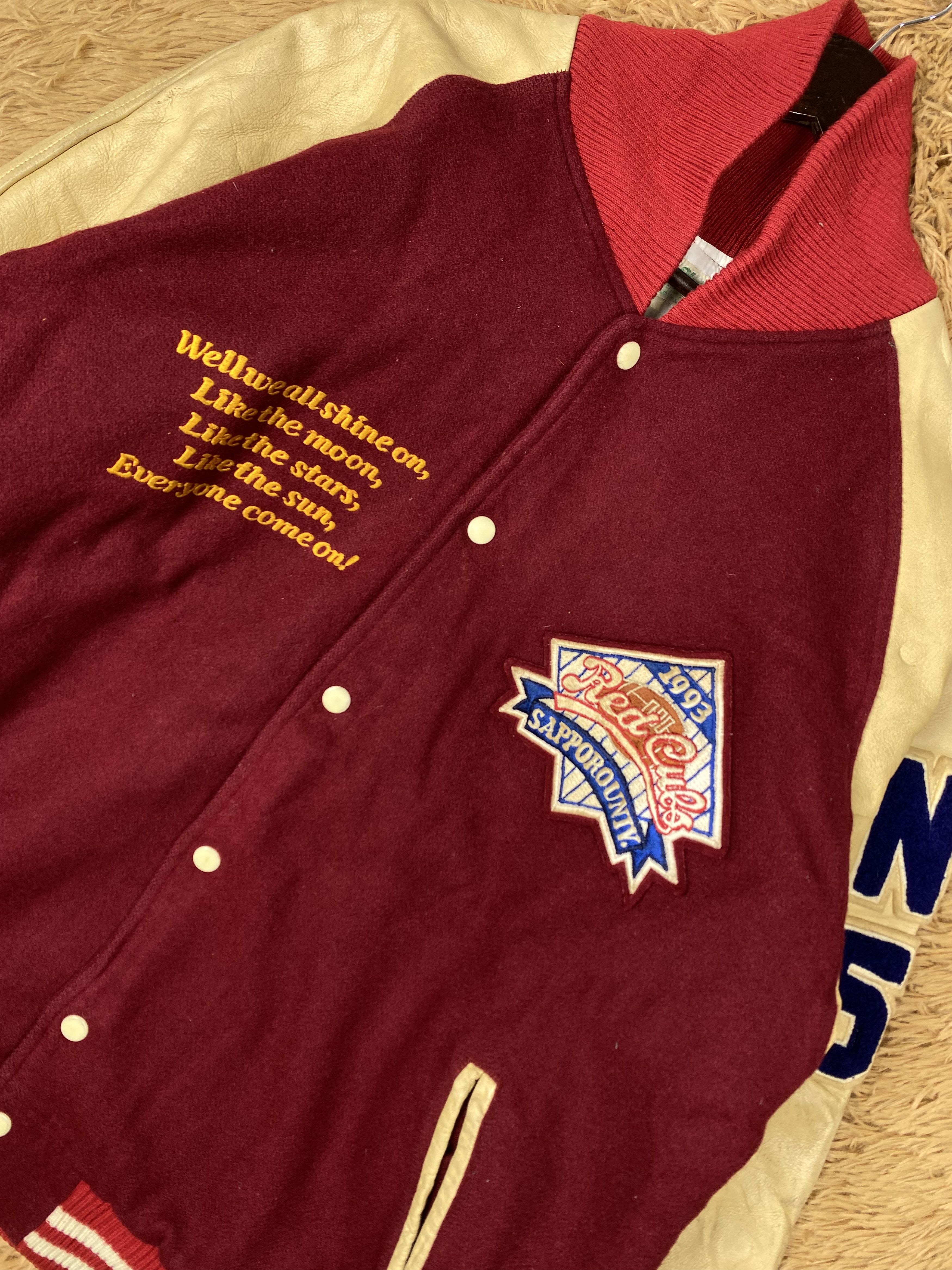 Japanese Brand Vintage Winds Club Leather Sleeve Varsity Jacket DJ0479 Size US L / EU 52-54 / 3 - 2 Thumbnail