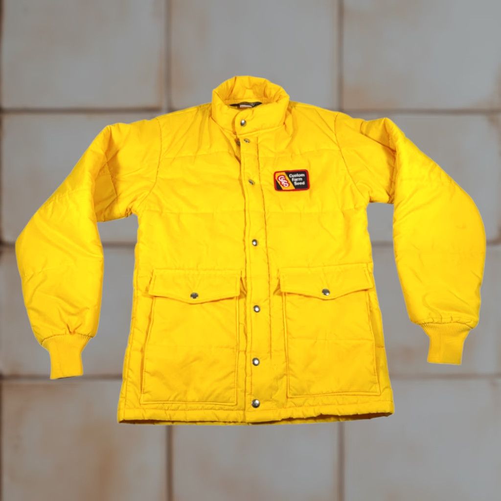 Vintage VINTAGE Swingster Jacket Mens Small Yellow Quilted Puffer 80s Nylon N/A Farm Seed Work 80s Size US S / EU 44-46 / 1 - 1 Thumbnail