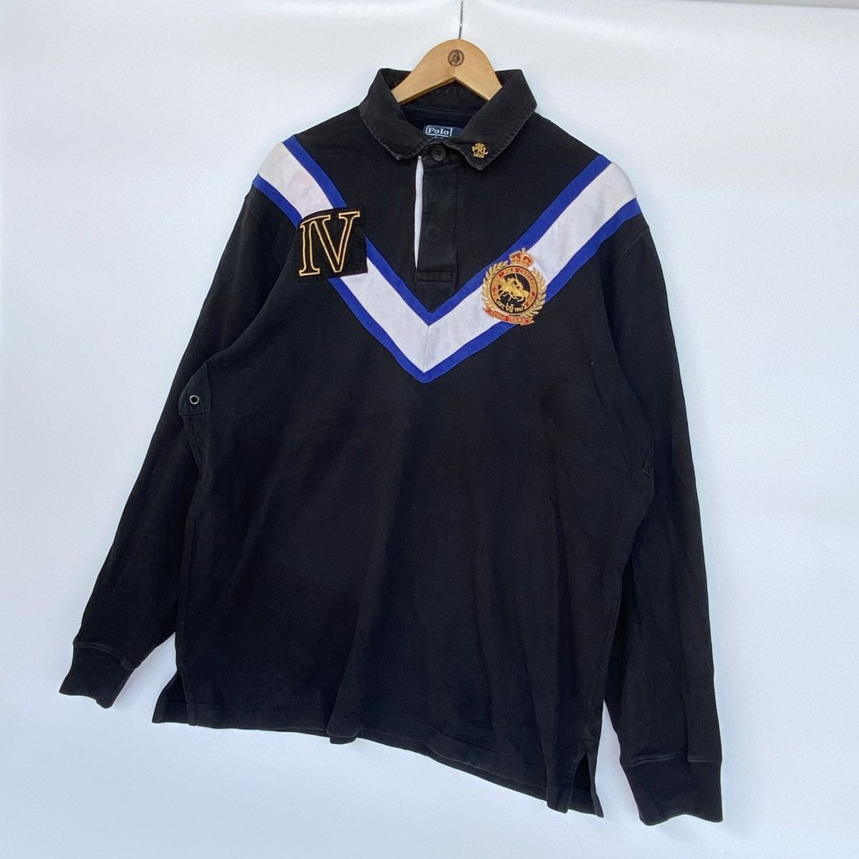 Other Vintage Ralph Lauren Rugby Polo Shirt Black And Blue Size XL Size US XL / EU 56 / 4 - 2 Thumbnail