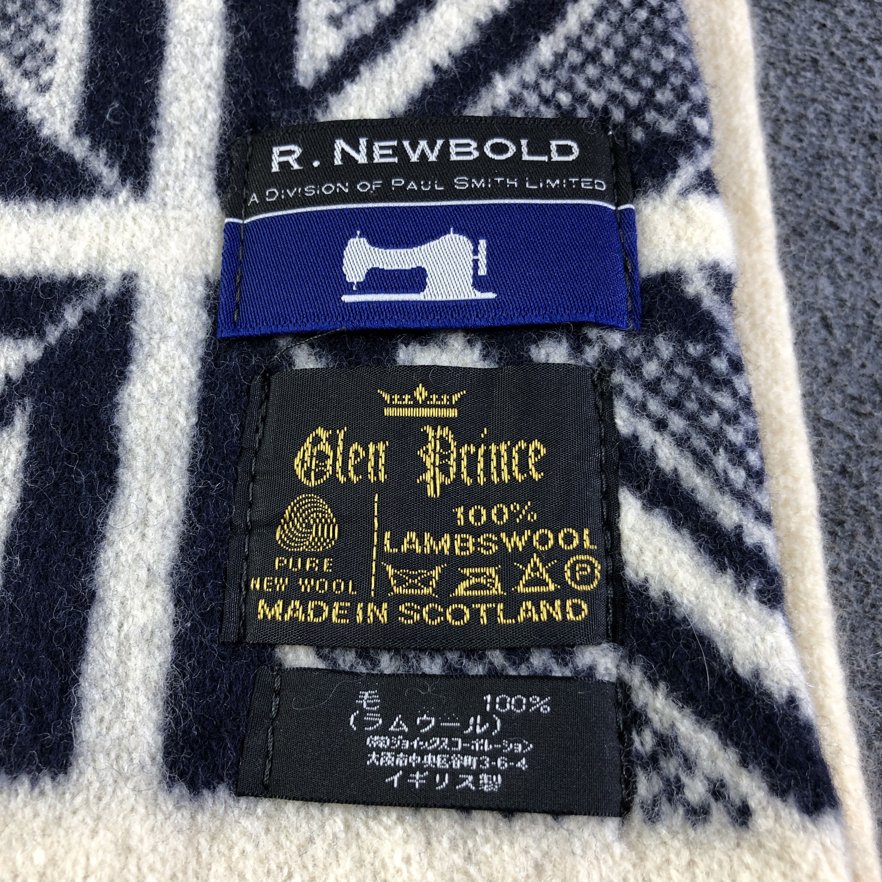 R.Newbold R.Newbold X Glen Prince Wool Scarf Muffler Neckwear V2737 Size ONE SIZE - 4 Thumbnail