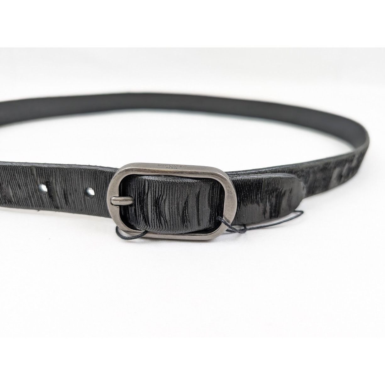 Saint Laurent Paris o1rshd1 Size: 90 CM / Distressed Python Belt in Black Size 36 - 11 Thumbnail