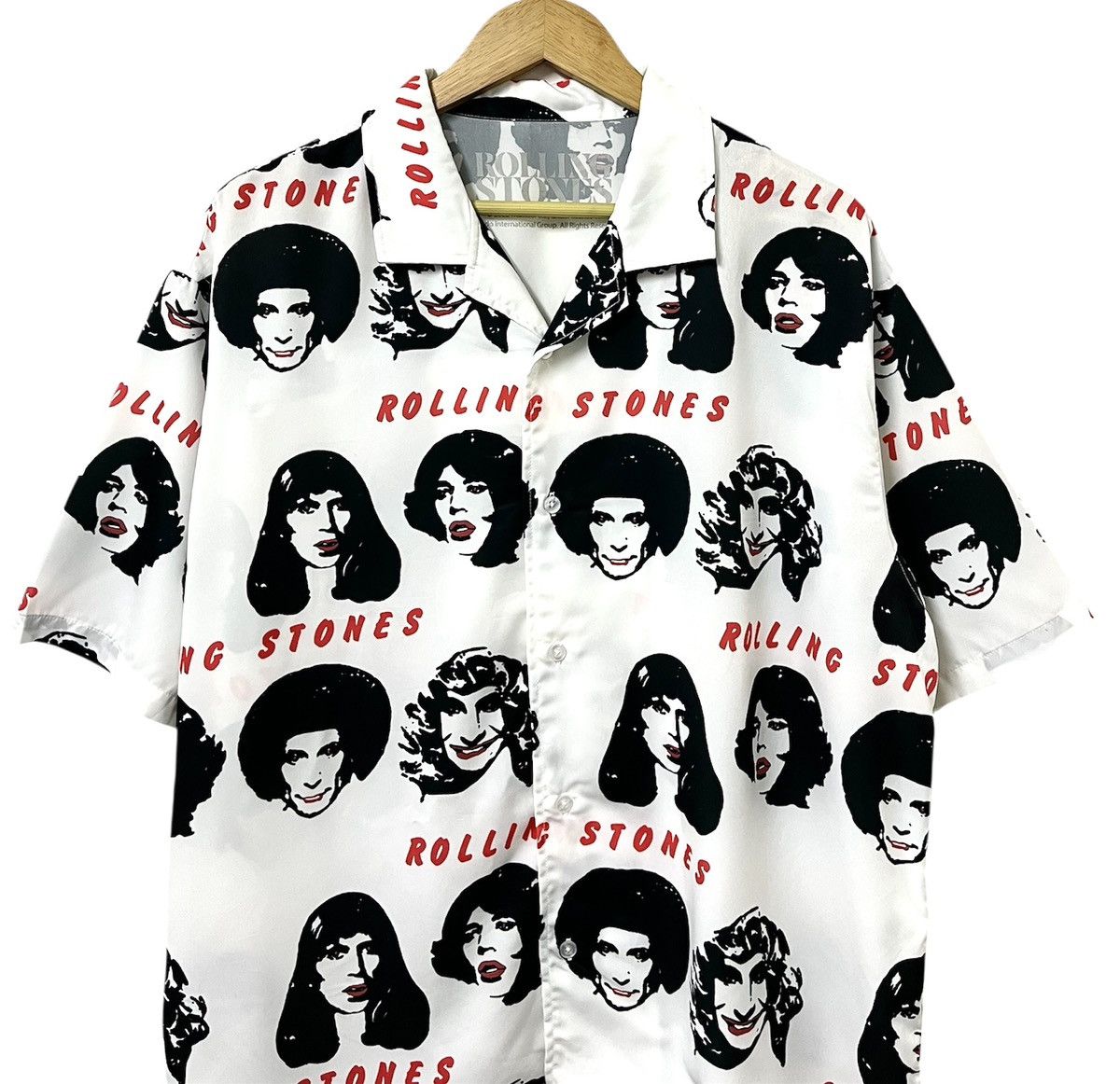 Band Tees THE ROLLING STONES ALL OVER PRINT OPEN COLLAR ALOHA SHIRT Size US XL / EU 56 / 4 - 3 Thumbnail