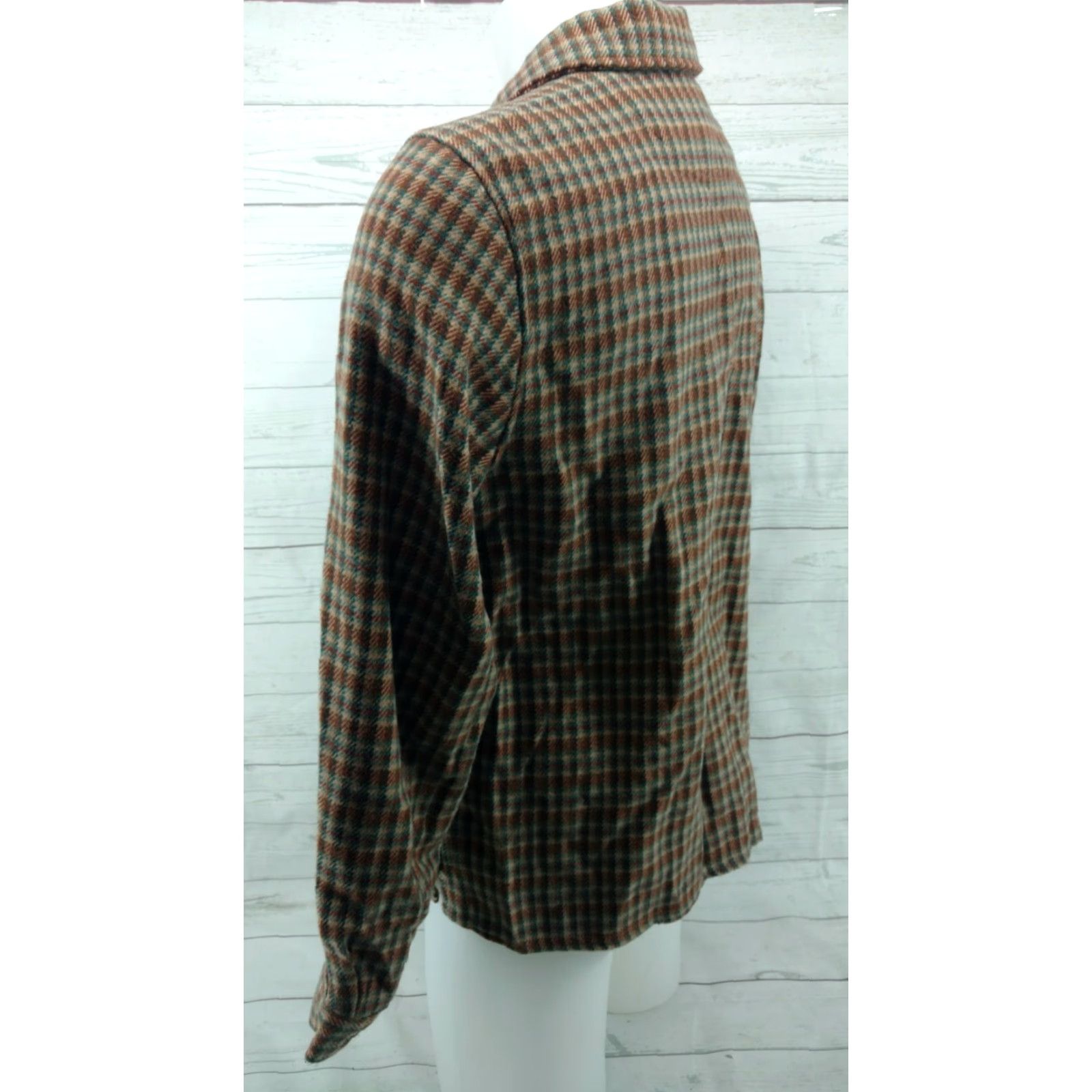 Vintage Woolrich Jacket Women's Plaid Full Zip Brown Tan Size LARGE Size L / US 10 / IT 46 - 7 Thumbnail