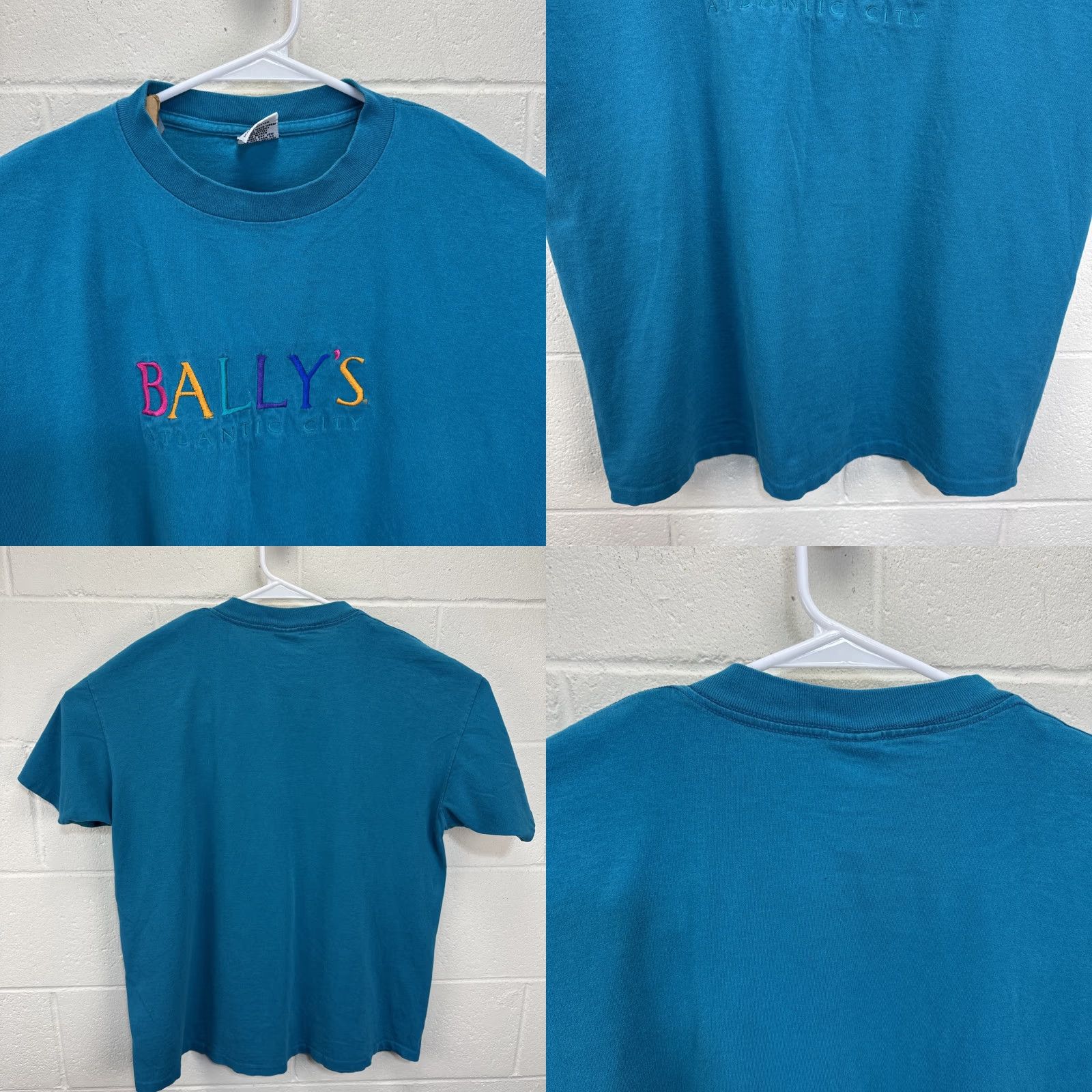 Bally VINTAGE Ballys Casino Atlantic City T Shirt Large Blue Embroidered Men Shirt 90s Gambling Atlantic City Ballys Casino Man Mens Size US L / EU 52-54 / 3 - 8 Thumbnail