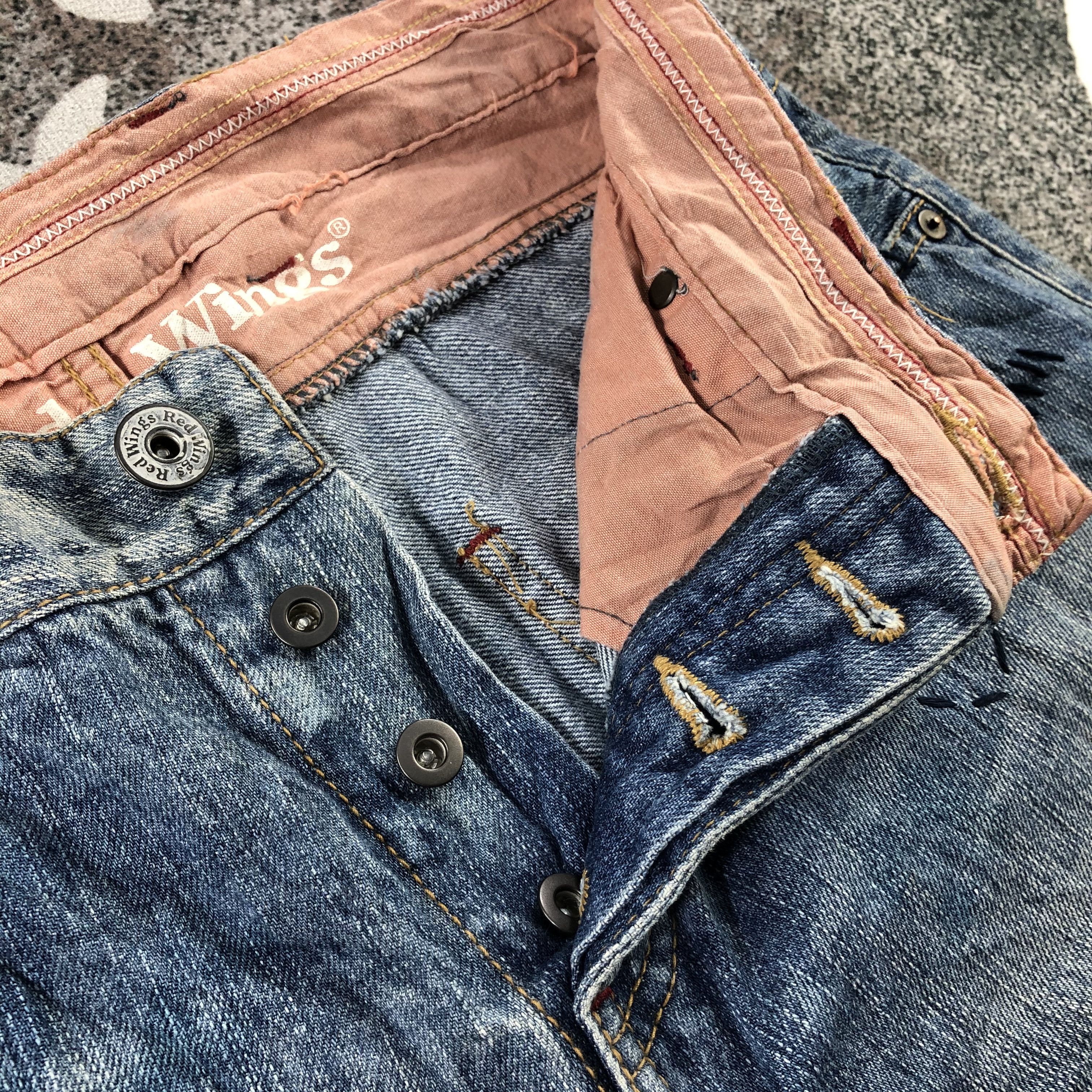 Japanese Brand Red Wing Jeans Faded Blue Denim KJ1248 Size US 32 / EU 48 - 11 Thumbnail
