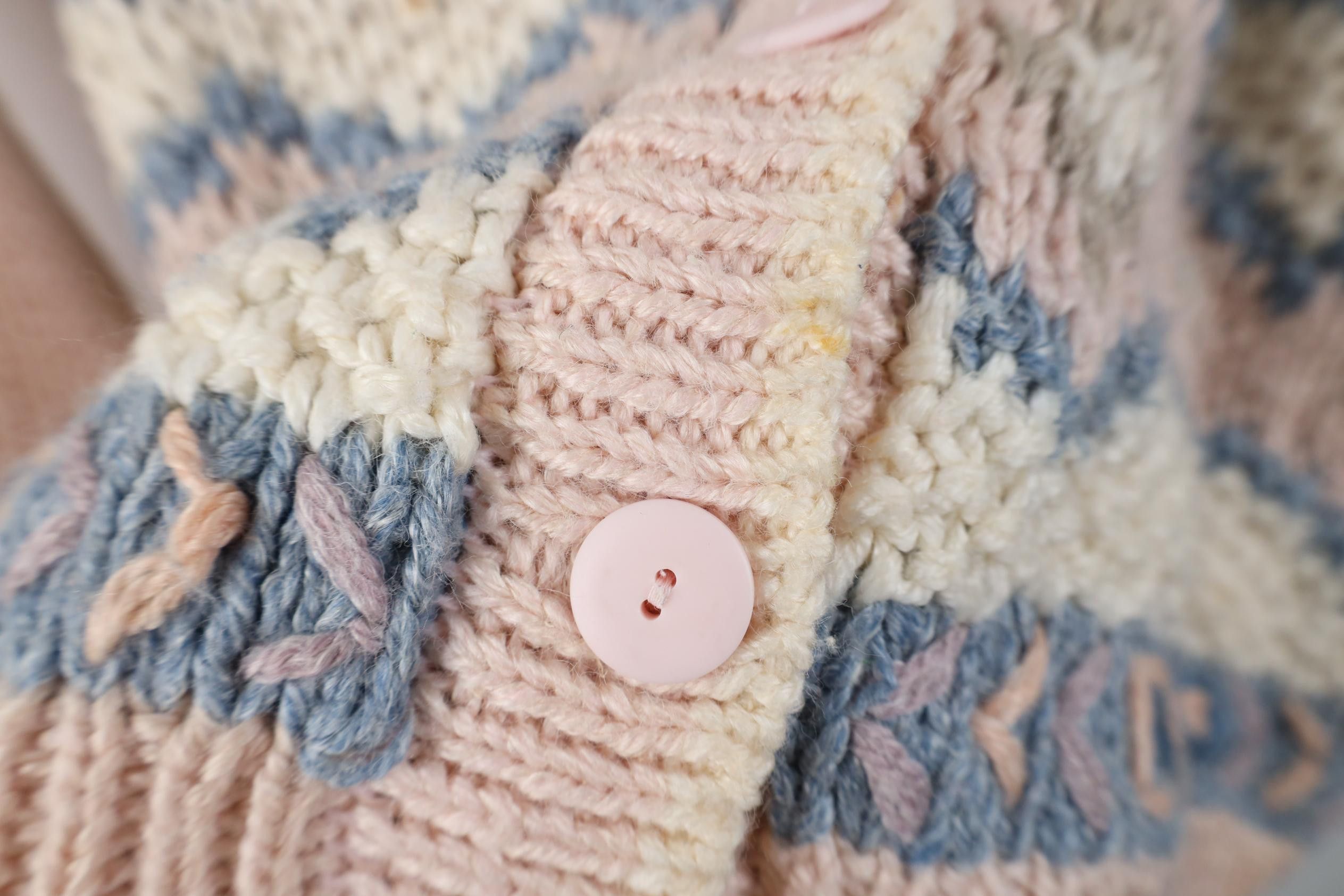 Vintage Vintage 90s Streetwear Babydoll Geometric Cardigan Sweater Size M / US 6-8 / IT 42-44 - 9 Thumbnail