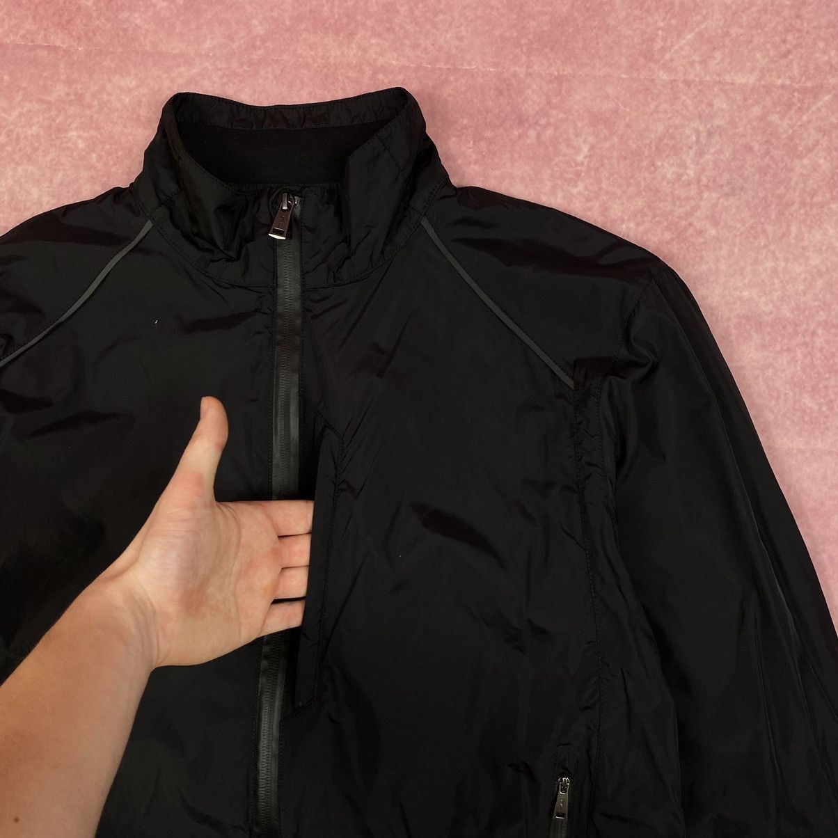 Ralph Lauren Black Label Ralph Lauren Black Label Nylon Jacket Lambskin Leather Size US XL / EU 56 / 4 - 5 Thumbnail