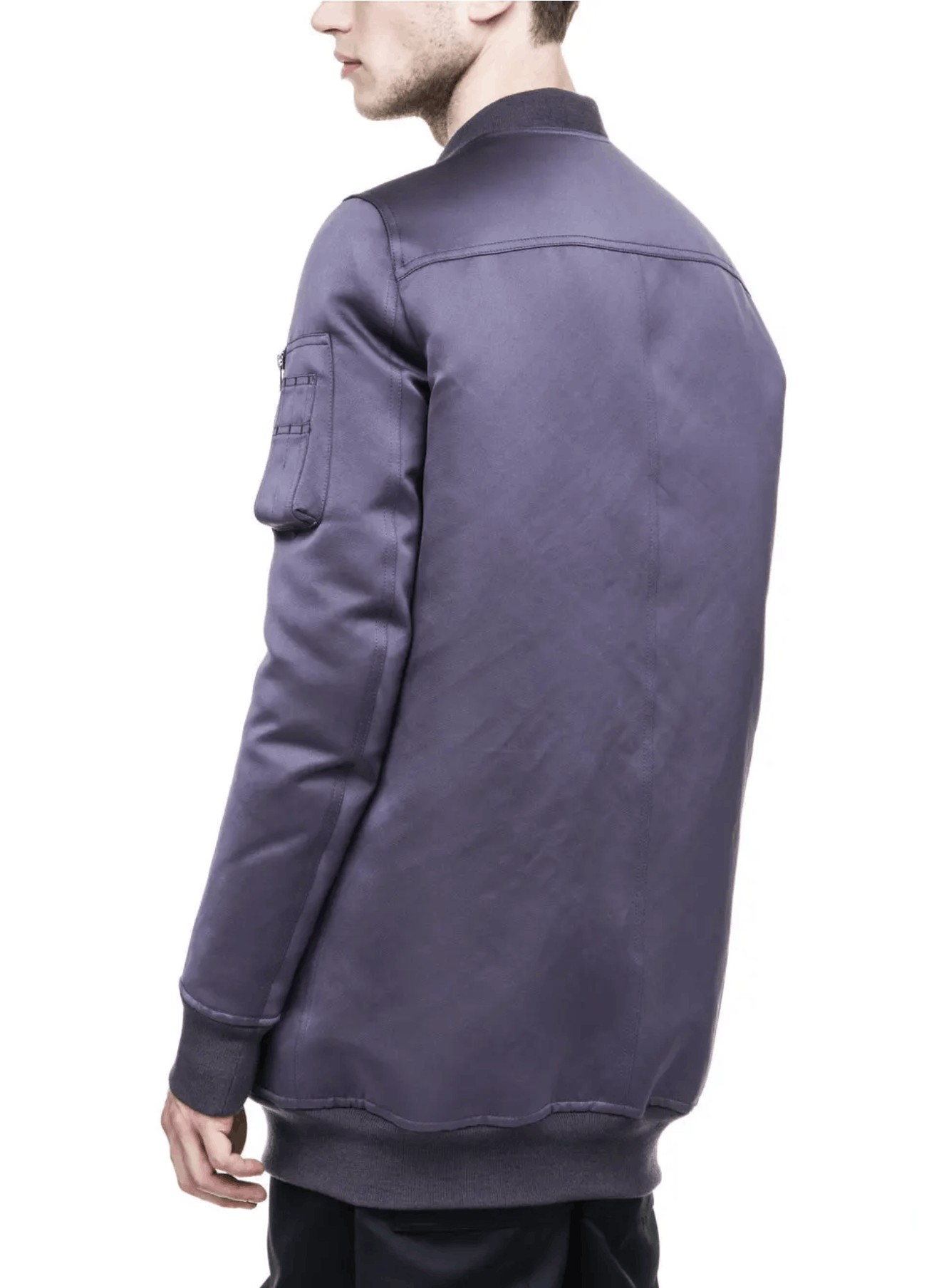 Rick Owens RARE: FW17 Glitter Faun Plum Long Bomber Jacket IT 50 – Size US M / EU 48-50 / 2 - 11 Thumbnail