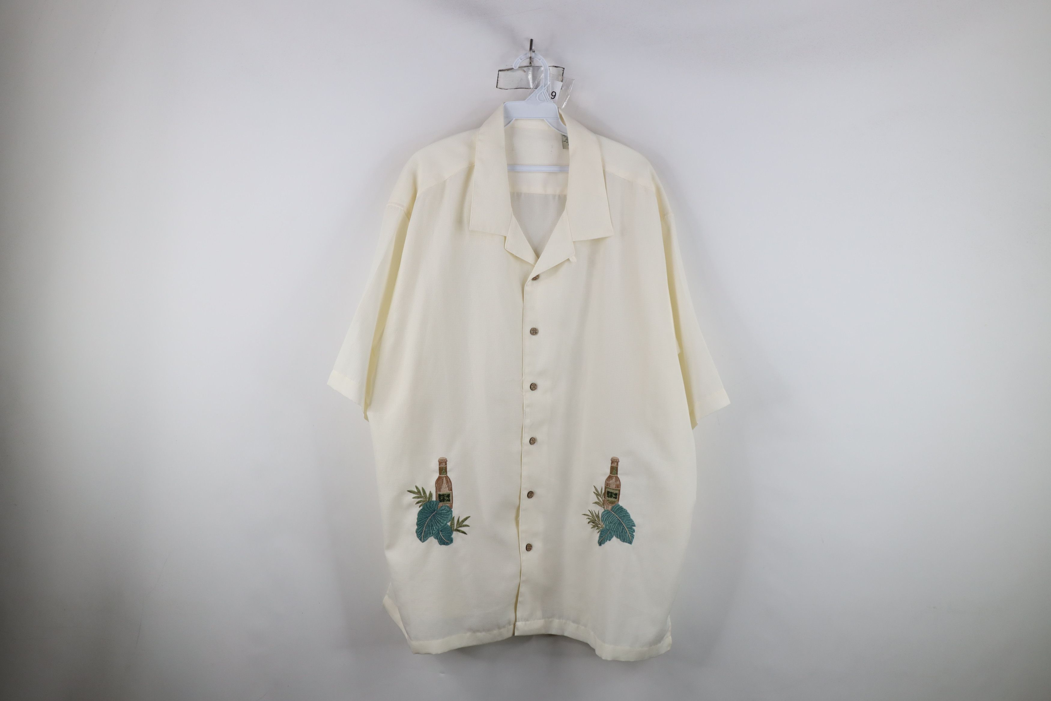 Vintage Vintage 90s Streetwear Beer Beach Luau Button Shirt Cream Size US XXL / EU 58 / 5 - 1 Thumbnail