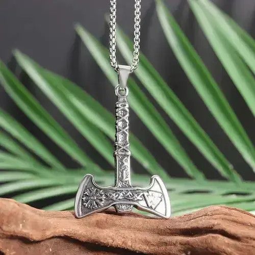 Jewelry x Vintage Tomahawk Axe Necklace in Silver, Men's
