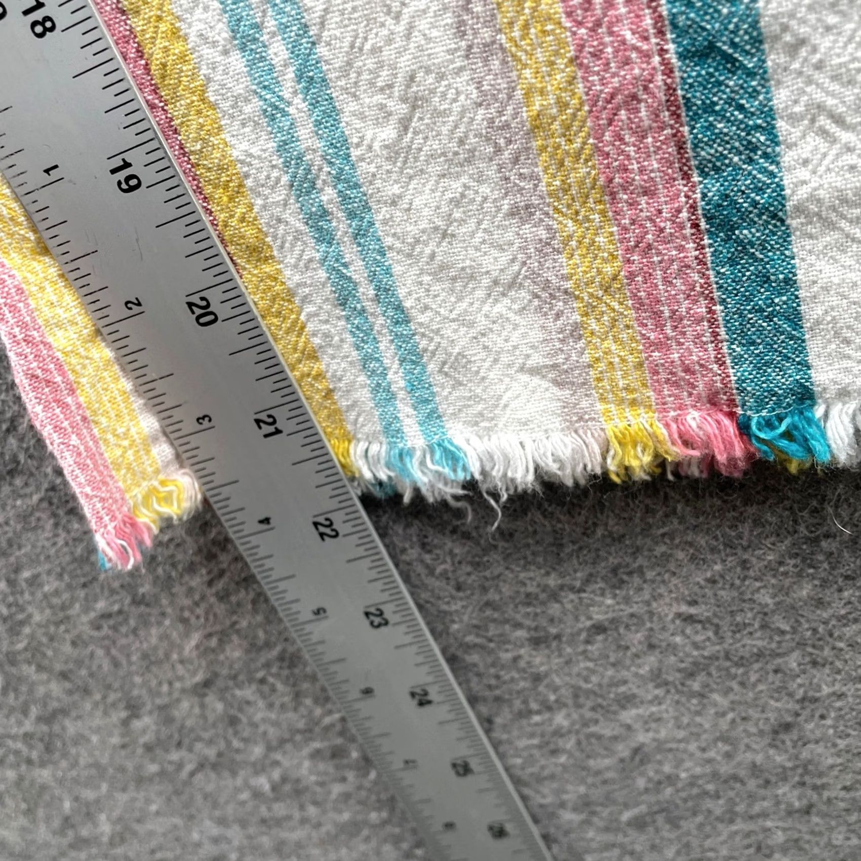 Vintage VINTAGE Indigo Rein Wide Leg Linen Blend Pants Womens XS Pastel Striped Cropped Frayed Size 26" / US 2 / IT 38 - 7 Thumbnail