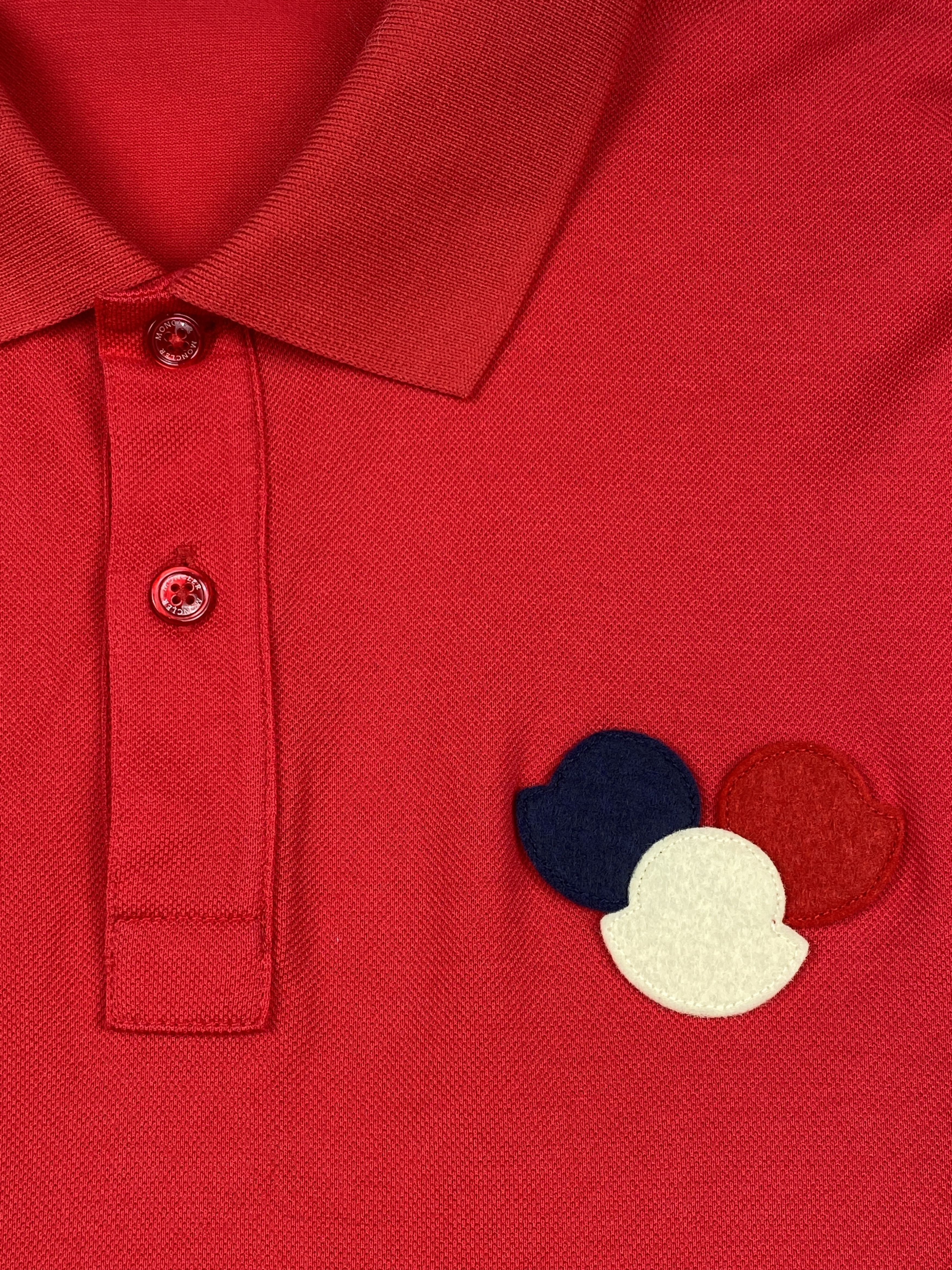 Moncler Tricolor Logo Patch Polo Shirt Size US M / EU 48-50 / 2 - 7 Thumbnail