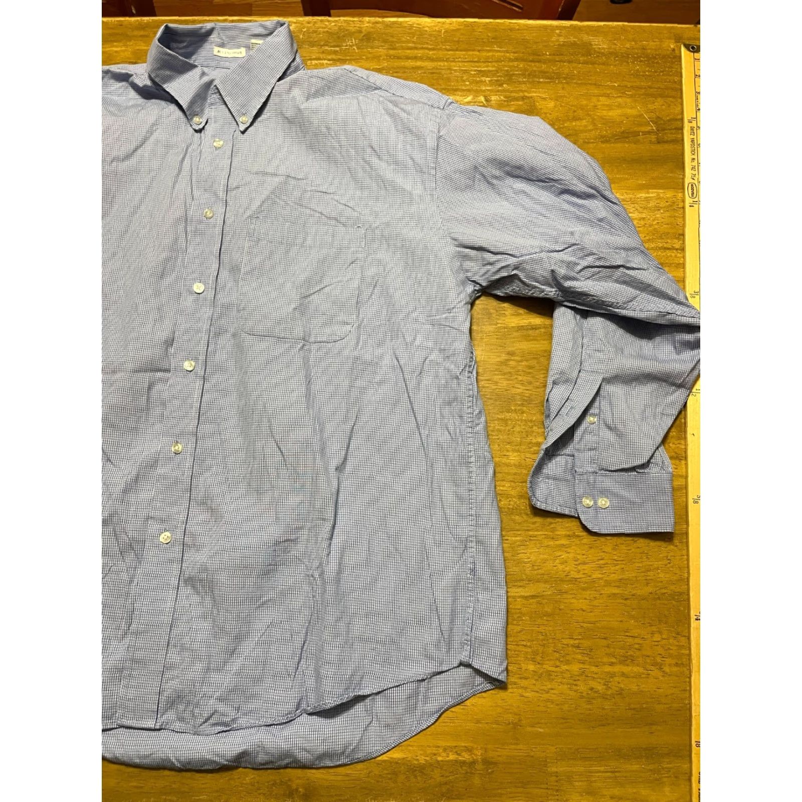 Izod VINTAGE IZOD Shirt Men XL Blue Plaid Button-Down 60s 2 Ply Oxford Button Down Size US XL / EU 56 / 4 - 4 Thumbnail