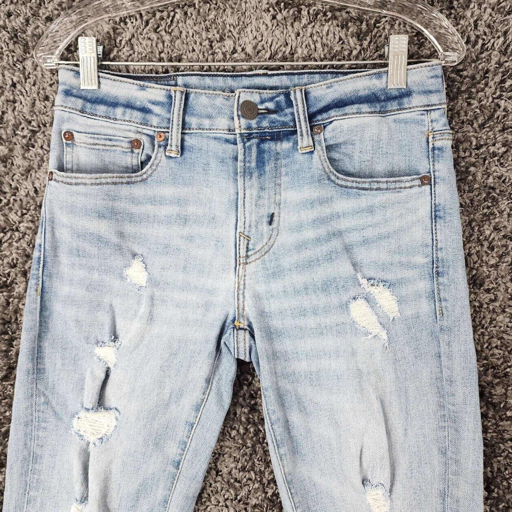 American Eagle Outfitters American Eagle Outfitters Jeans Men 29x33 Skinny Distressed Light Wash Blue Mens Size US 29 - 2 Thumbnail