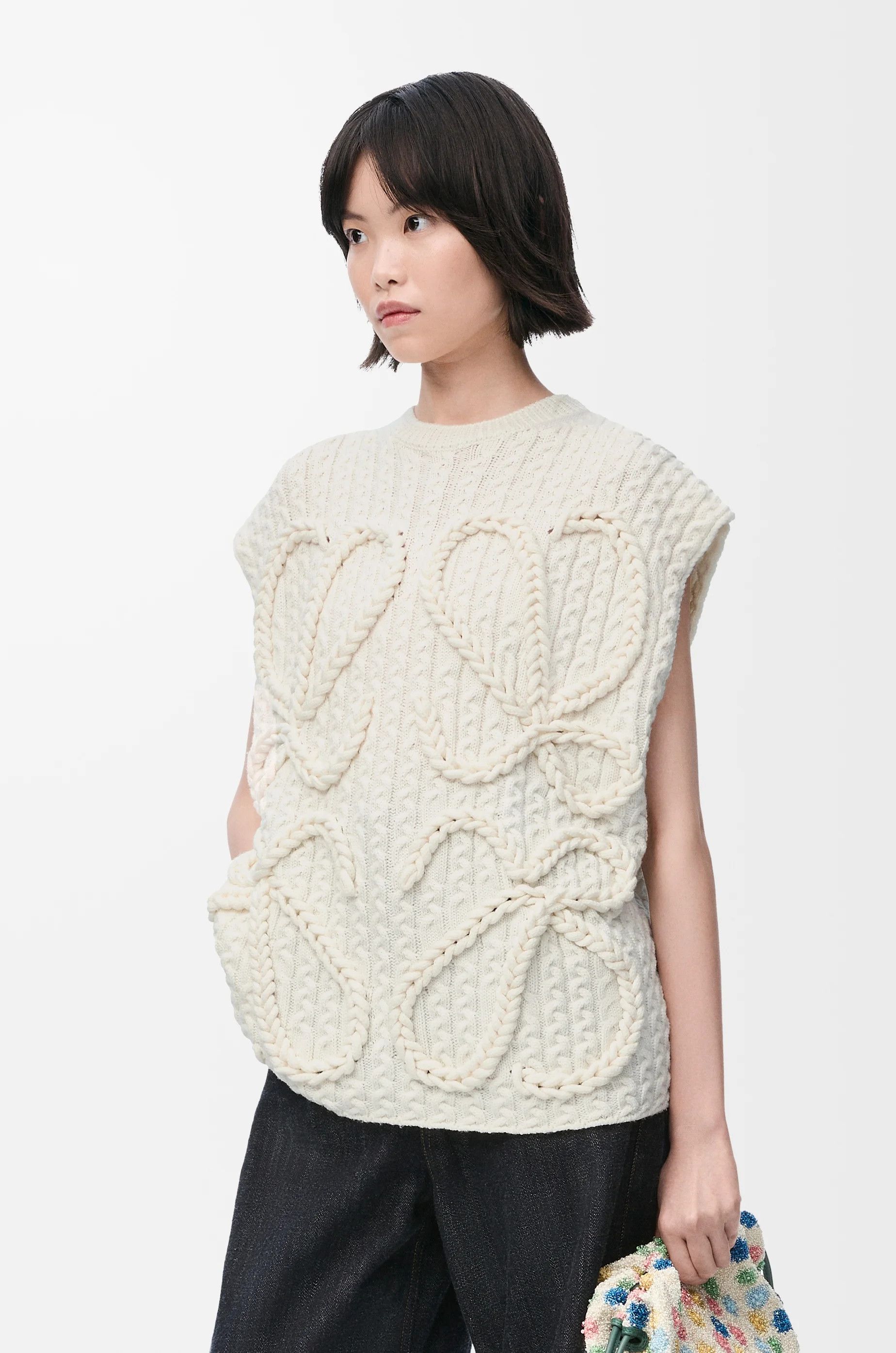 Loewe o1in1g0426 Anagram Vest in White Size S / US 4 / IT 40 - 3 Thumbnail