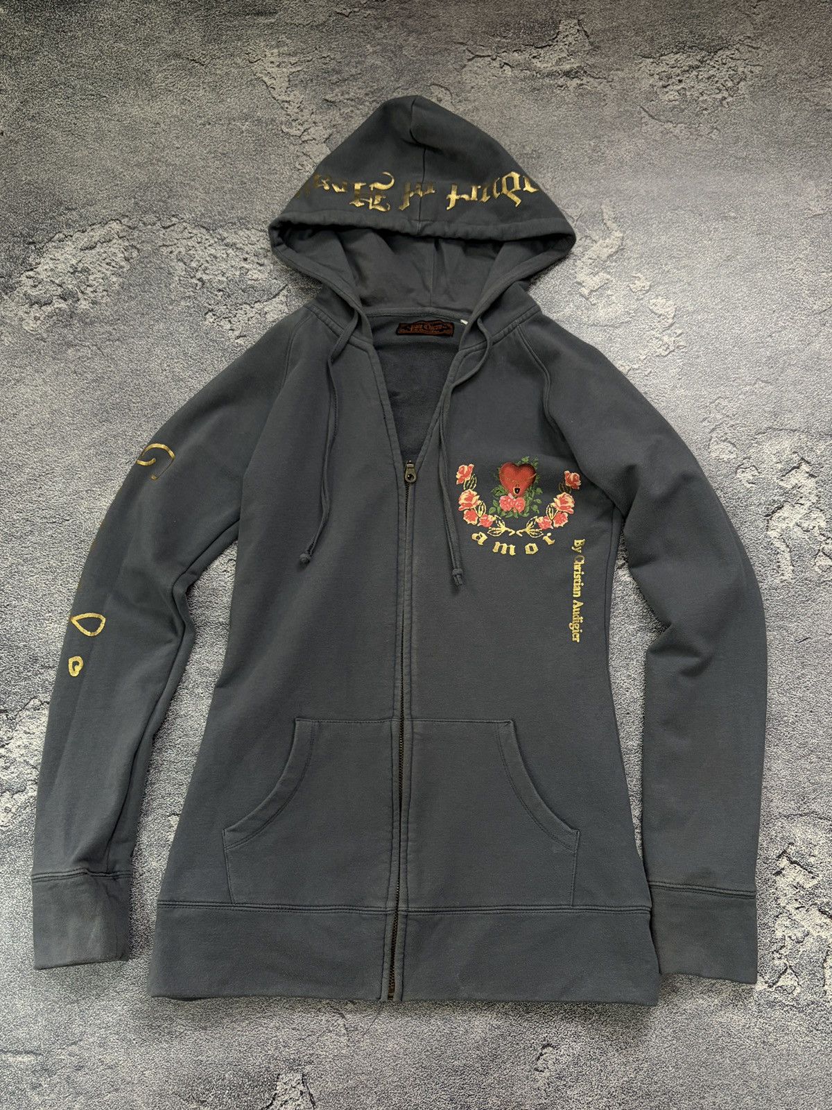 Christian Audigier Paco Chicano Christian Audigier Amor Heart Gold Foil S Y2K Size S / US 4 / IT 40 - 2 Thumbnail