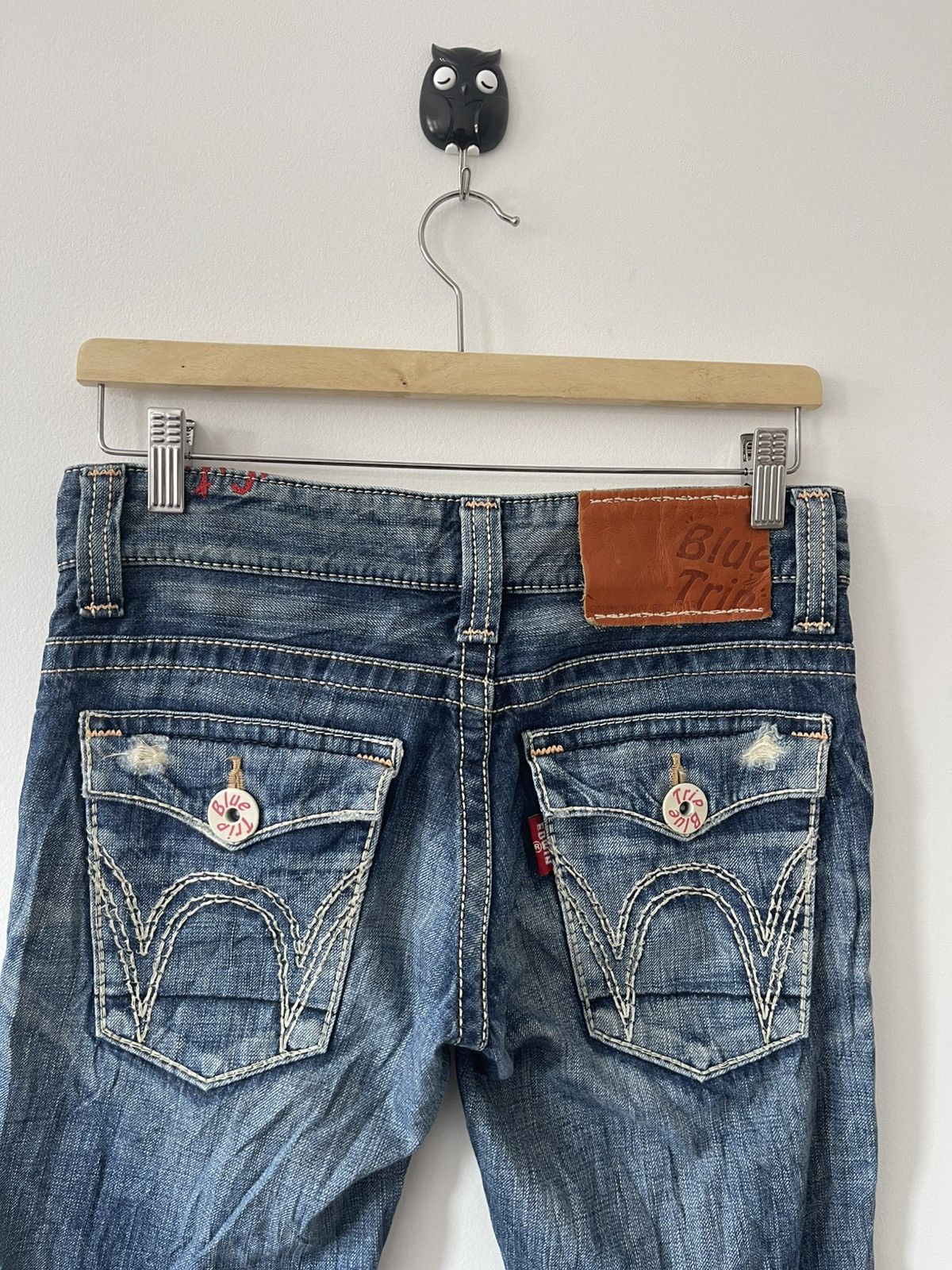 Edwin Rare Vintage EDWIN Blue Trip Boot Cut Flare Japan Denim Size 28" / US 6 / IT 42 - 5 Thumbnail