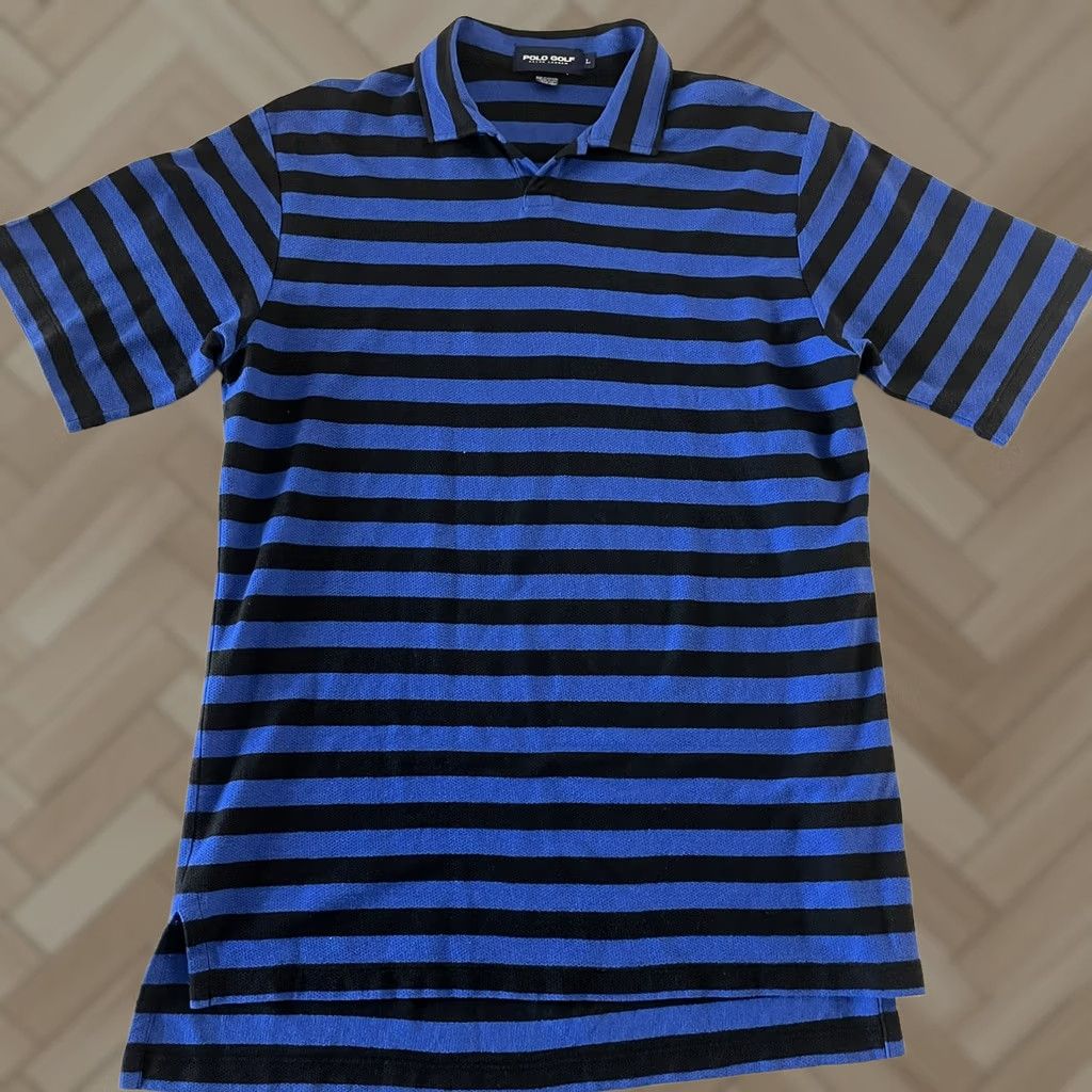 Ralph Lauren Polo Golf Ralph Lauren Striped Short Sleeve Button Front Shirt Men's Large Blue Size US L / EU 52-54 / 3 - 1 Thumbnail