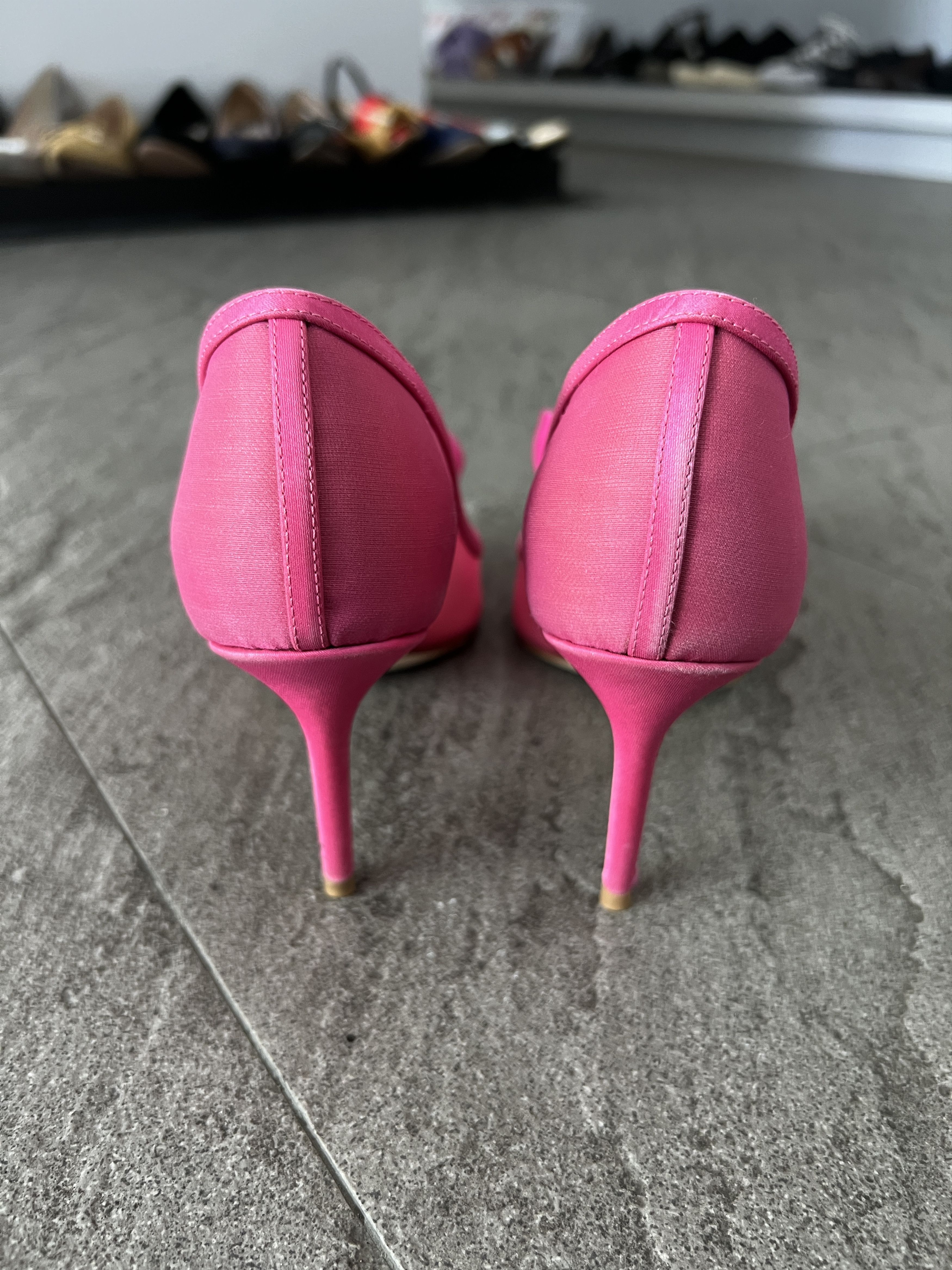 Dior Dior Pink Rose Peep Toe Heels Satin Mesh EU36 Size US 6 / IT 36 - 7 Thumbnail