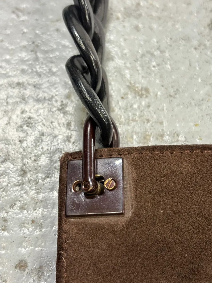 Gucci 2000s Gucci Chain Brown Suede Leather Bag Size ONE SIZE - 9 Thumbnail