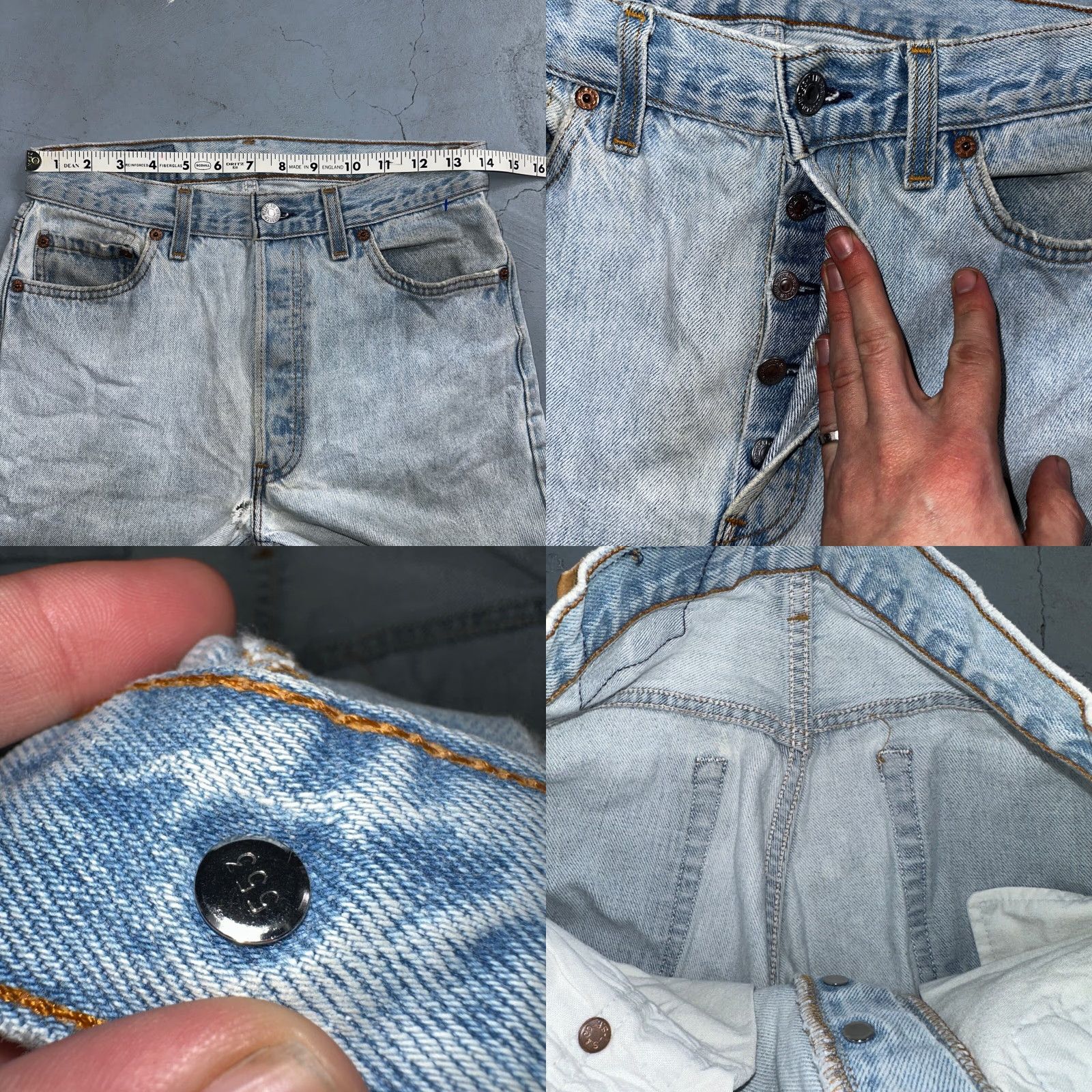 Levi's VINTAGE Levi's 501 Jeans Straight Men 30x34 Blue Light Wash USA 90s Component: Comfort Size US 30 / EU 46 - 8 Thumbnail