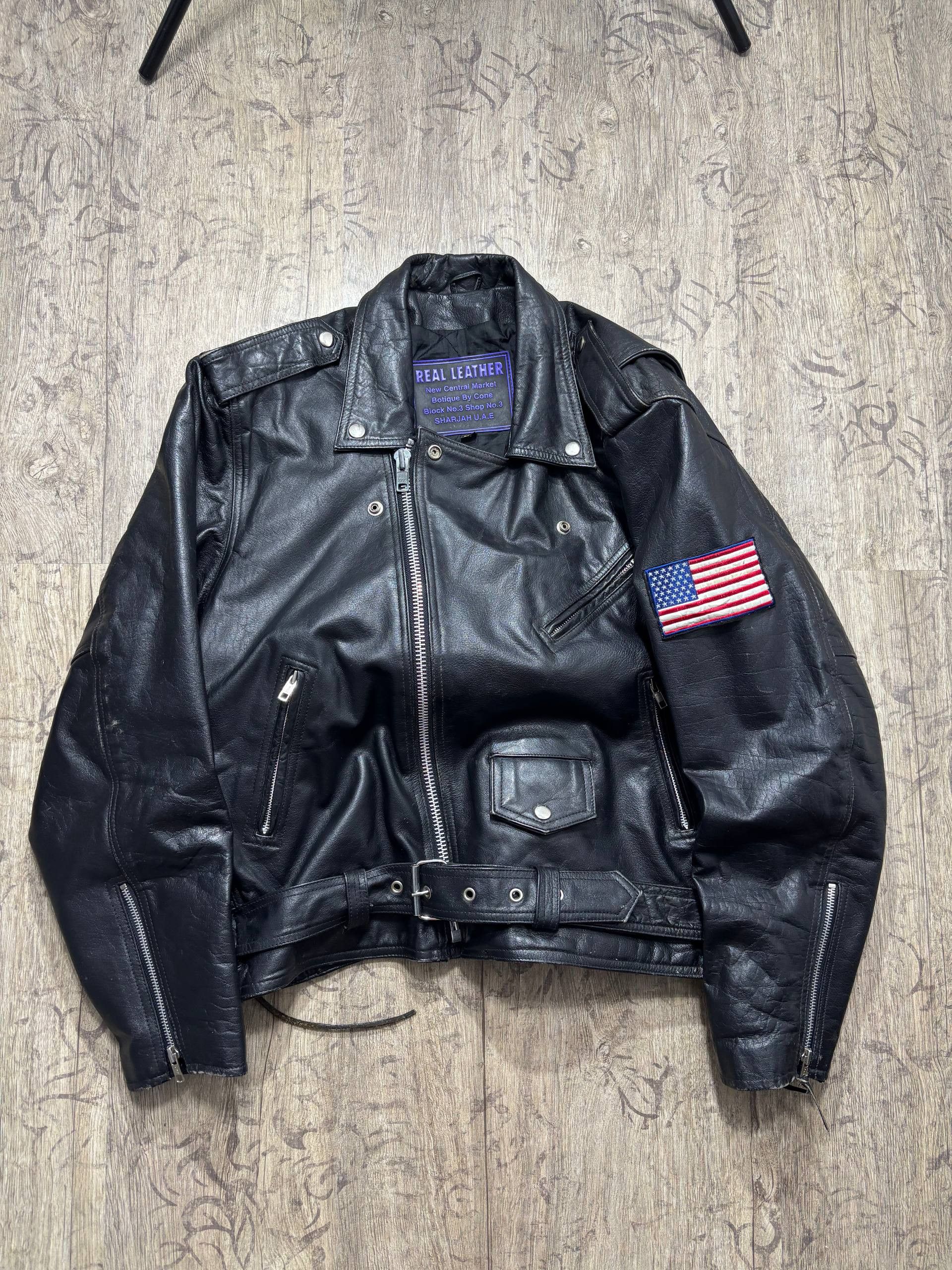Genuine Leather Vintage USA Braid Rare Assymetrical Leather Jacket Size US XL / EU 56 / 4 - 4 Thumbnail