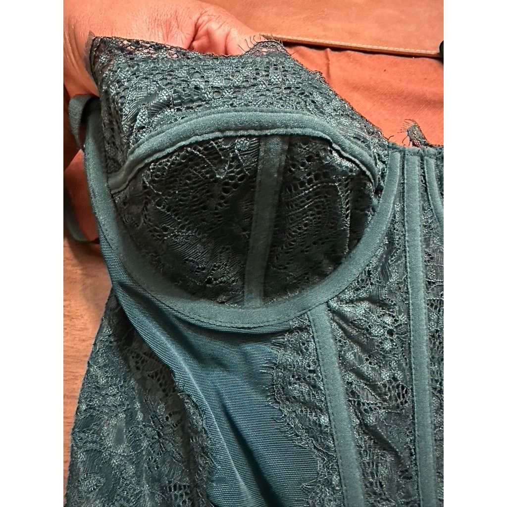 Goth Money Dark Green Sheer Bustier Lingerie - New with Tags Size S / US 4 / IT 40 - 3 Thumbnail