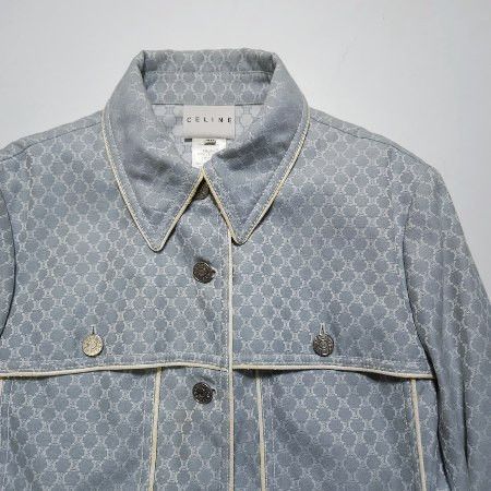 Celine 🔥ACC offer🔥 RARE Celine monogram denim soft jacket Size S / US 4 / IT 40 - 2 Thumbnail